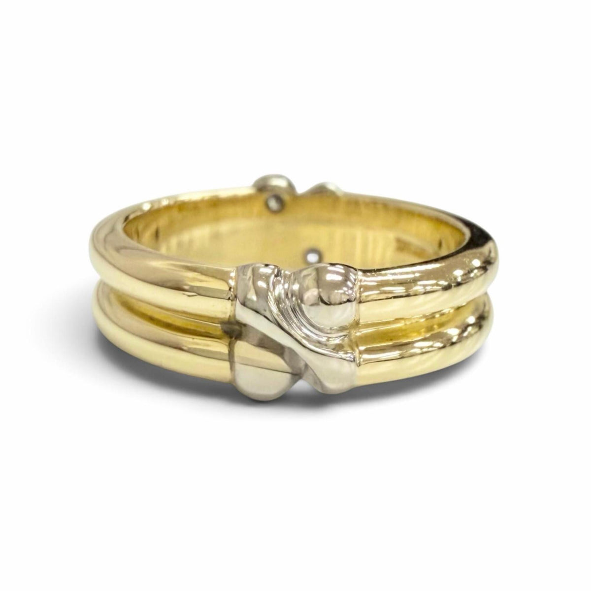 Tiffany White Gold Yellow Gold Yellow Gold (18K) White Gold (18K) Band Ring (Pre-Owned)