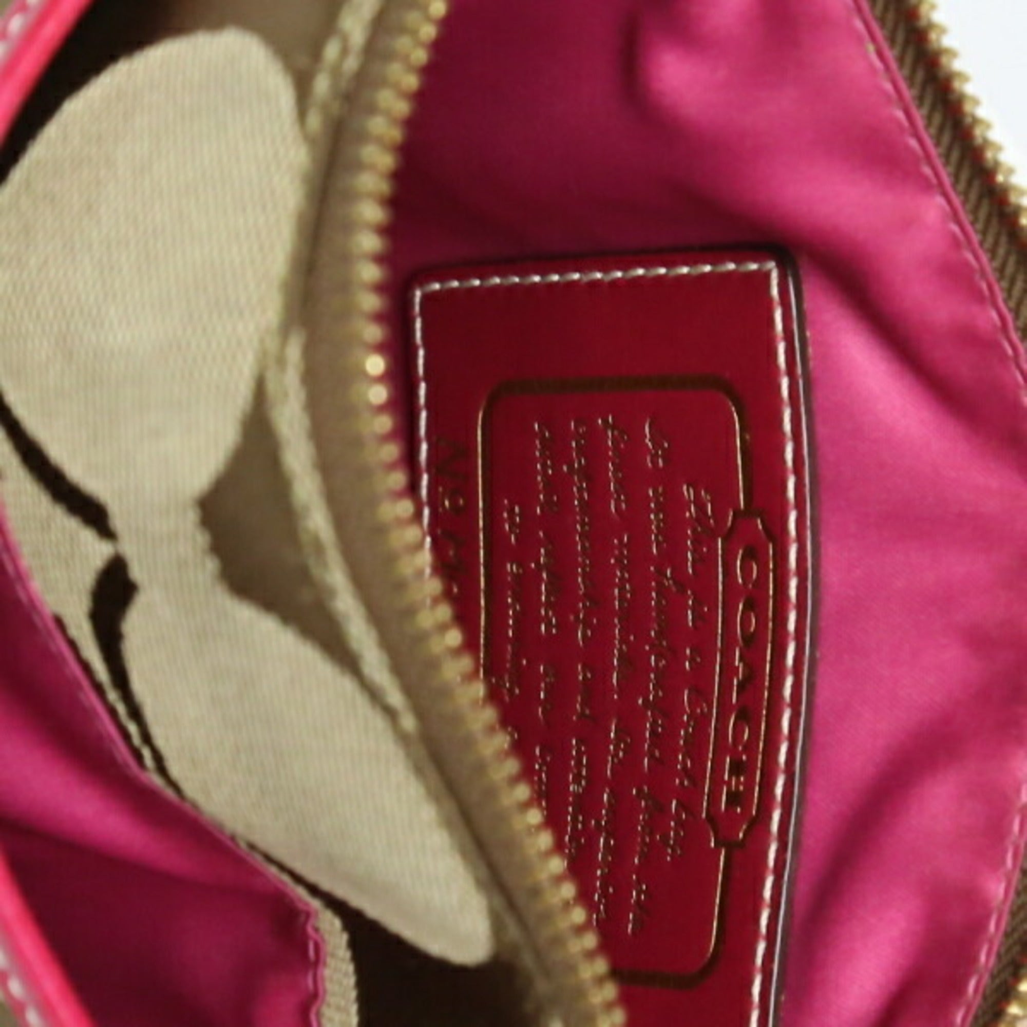 Coach Khaki Pink Leather Shoulder Bag (Pre-Owned)