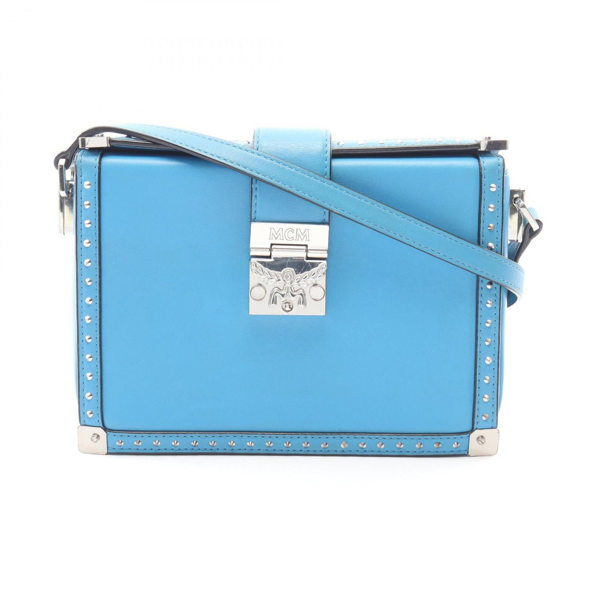 Mcm Blue Leather Handbag Shoulder Bag (Pre-Owned)
