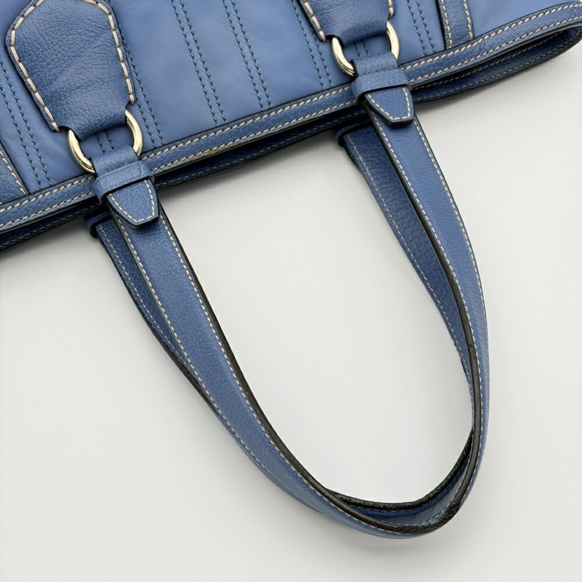 Celine Blue Leather Tote Bag (Pre-Owned)