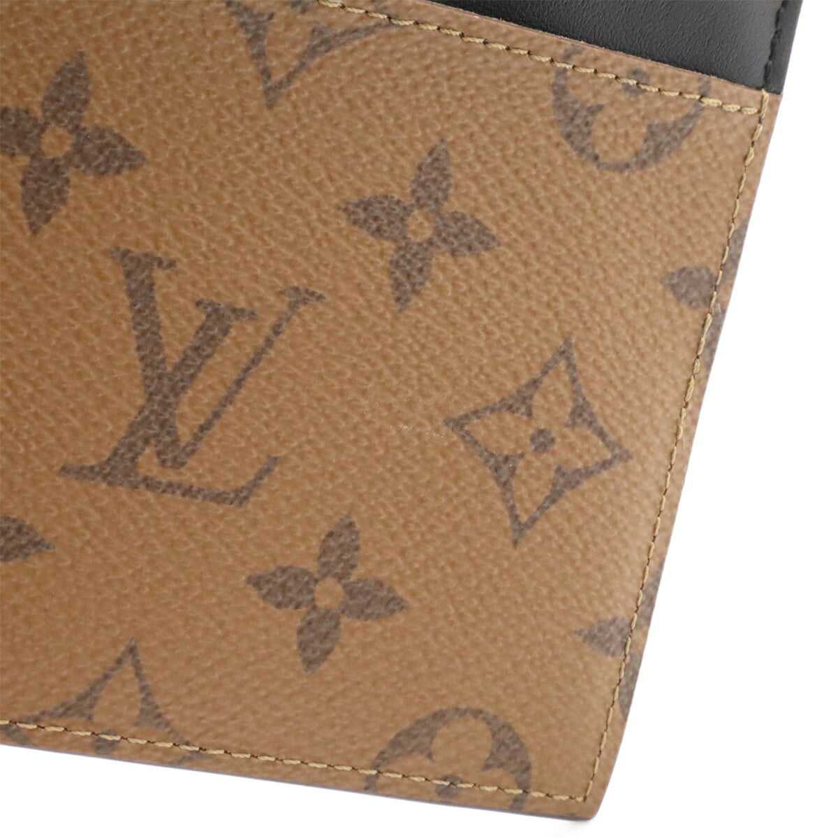 Louis Vuitton Black Brown Monogram Monogram Reverse Card Wallet (Pre-Owned)