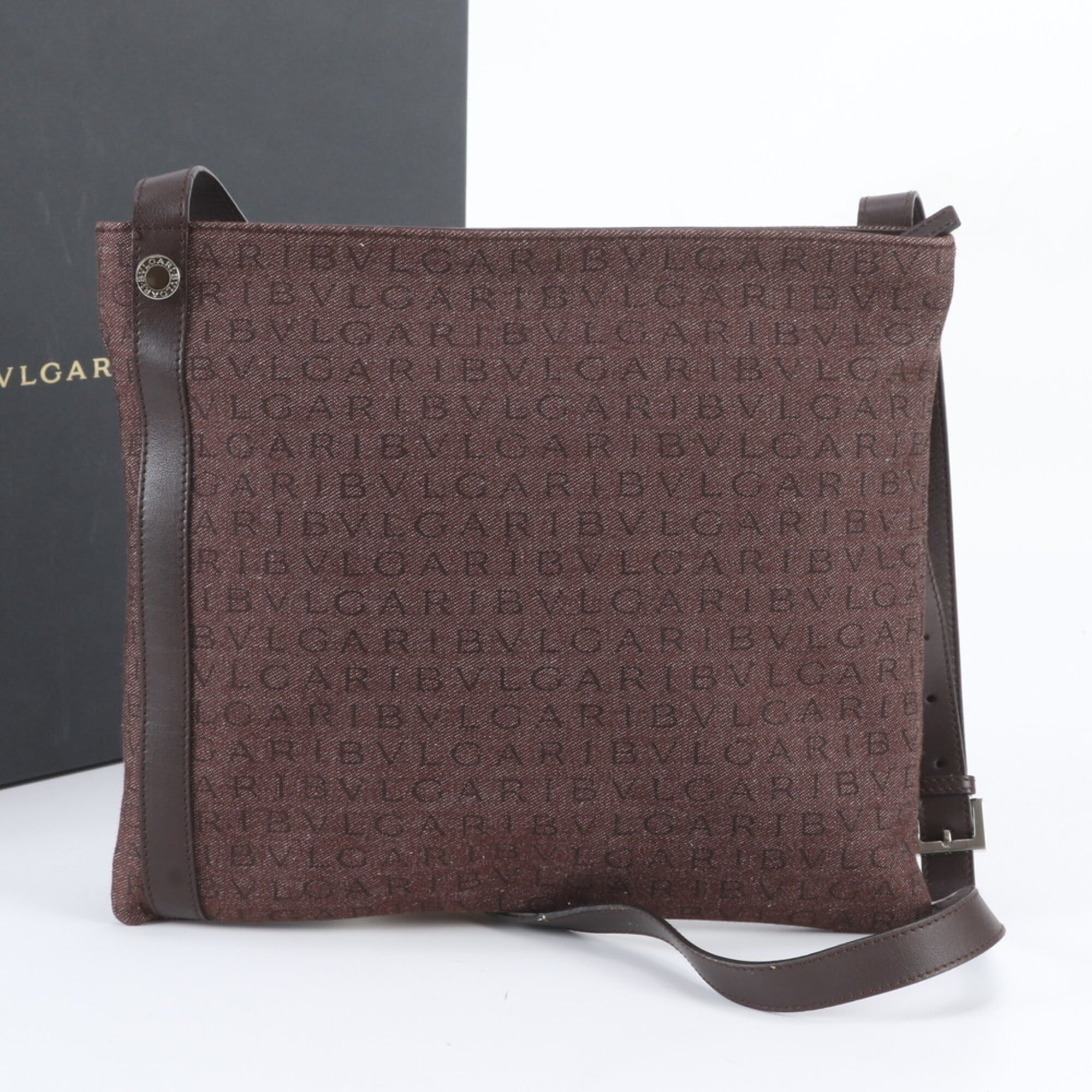Bvlgari Brown Canvas Shoulder Bag (Pre-Owned)