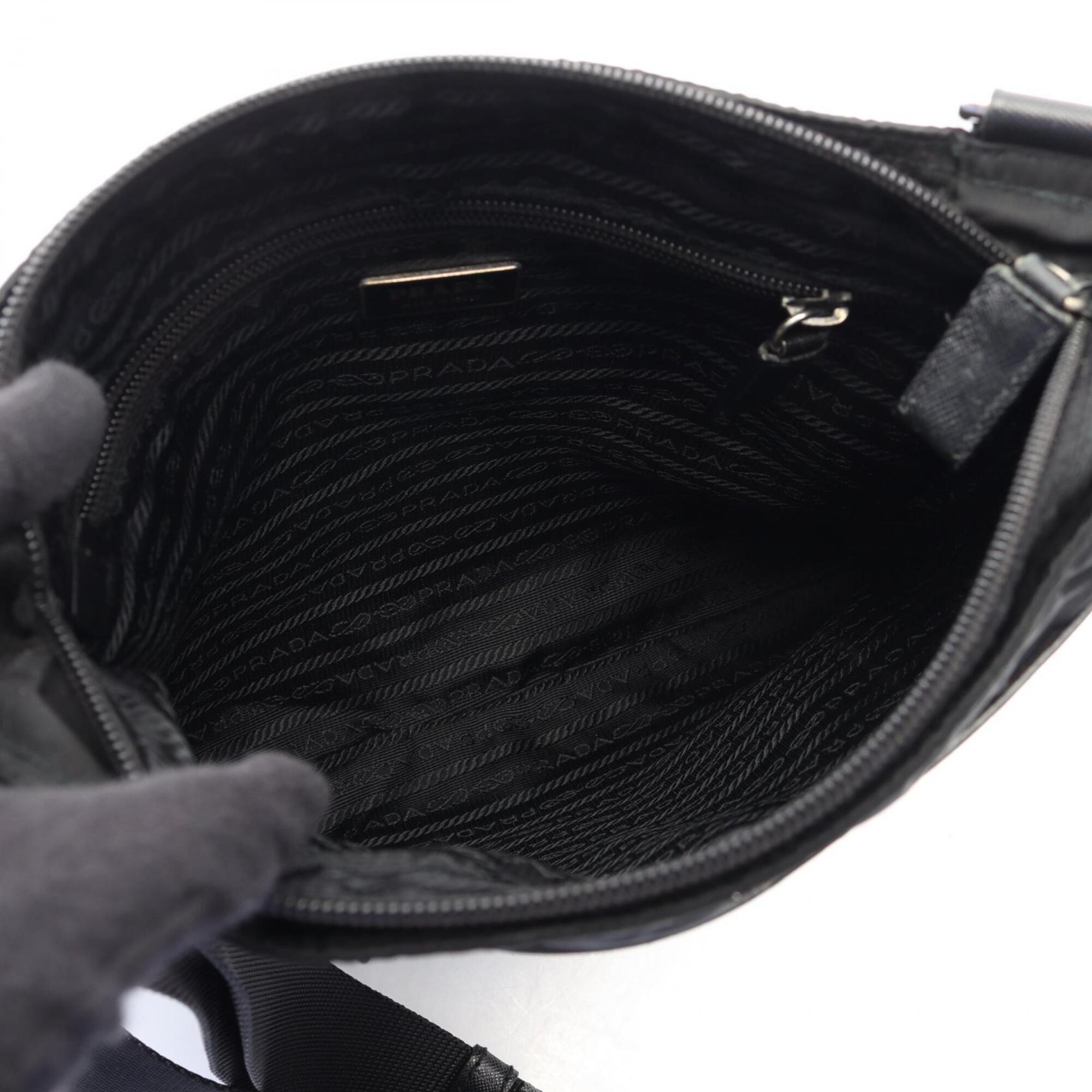 Prada Black Nylon Saffiano Handbag Shoulder Bag (Pre-Owned)