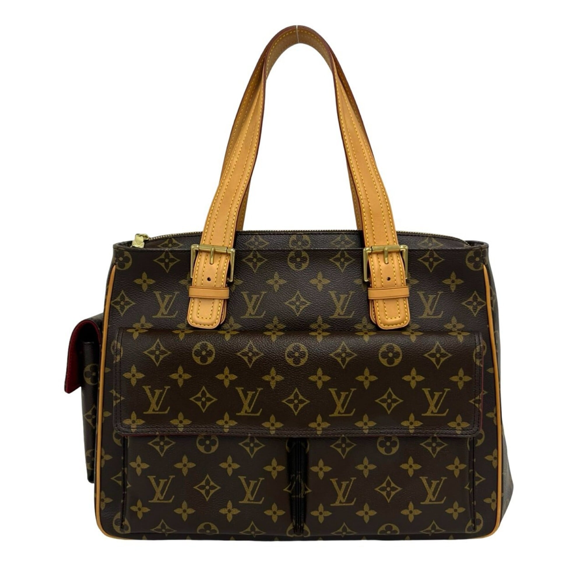 Louis Vuitton Brown Leather Pvc Shoulder Bag Tote Bag (Pre-Owned)