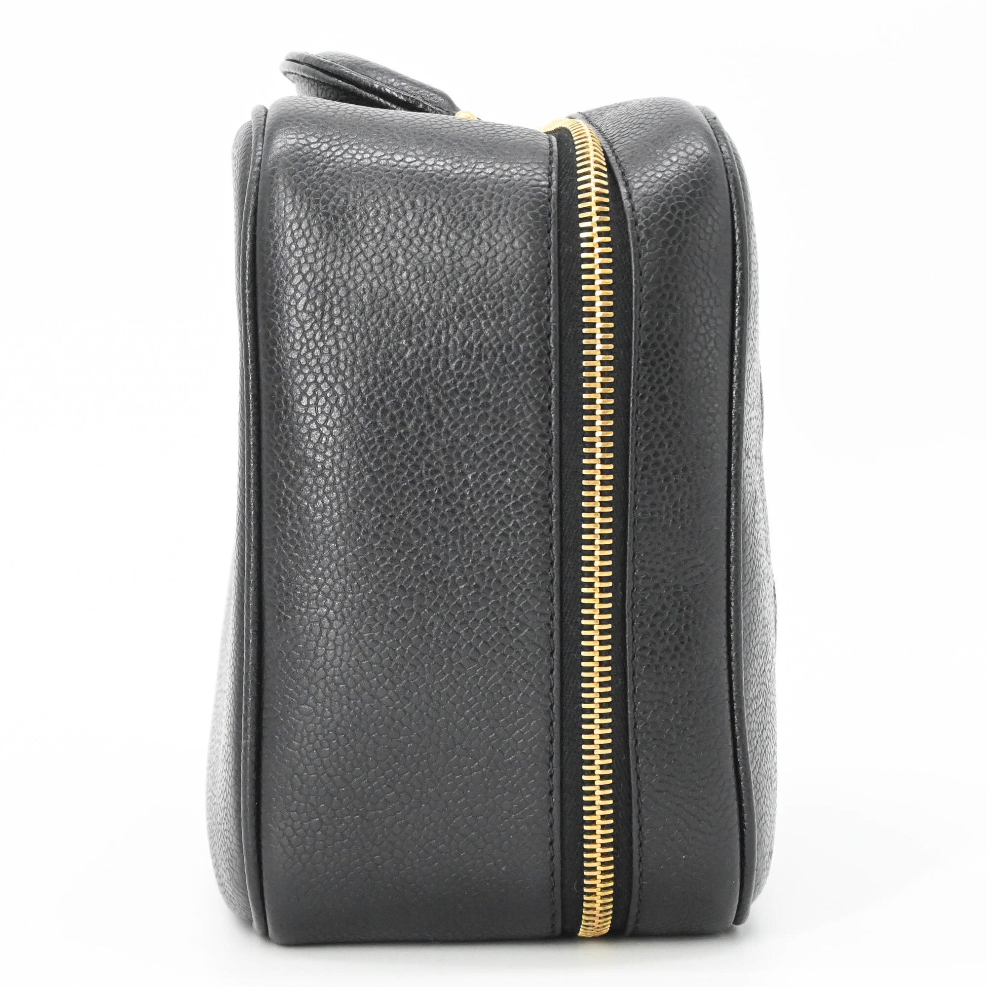 Chanel Black Leather Handbag Vanity Bag (Pre-Owned)