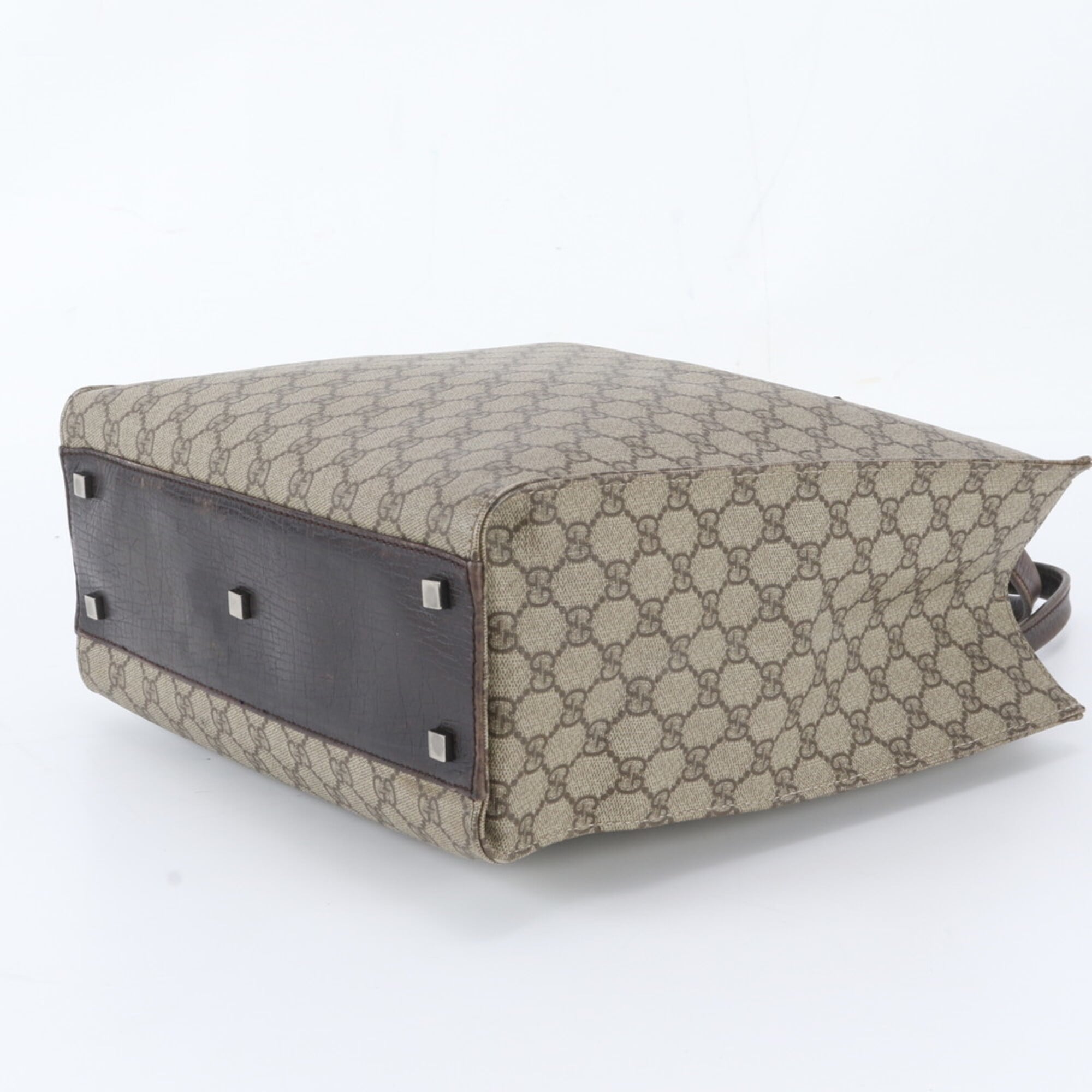 Gucci Dark Brown Grayish Gg Supreme Handbag Tote Bag (Pre-Owned)