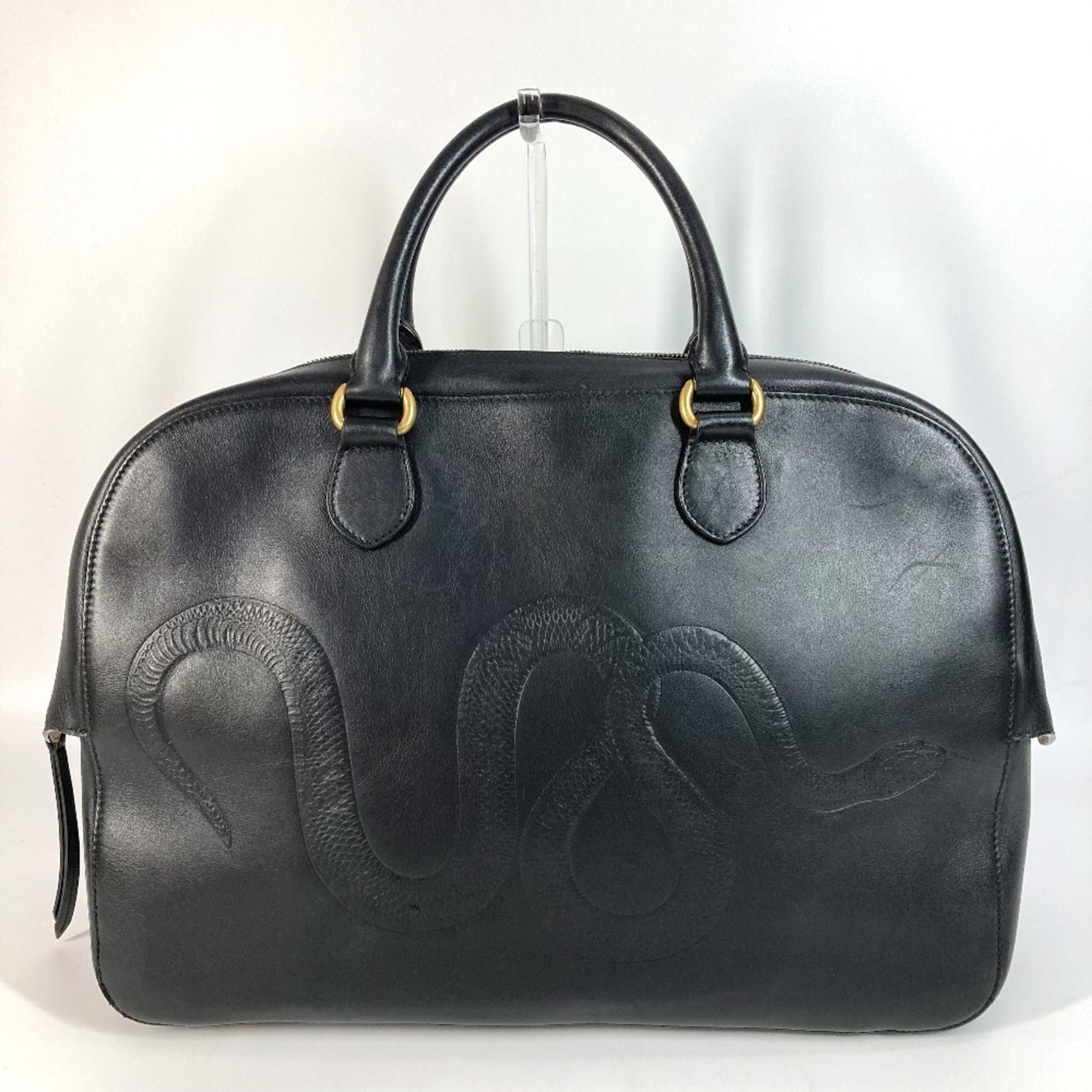 Gucci Black Leather Boston Bag Shoulder Bag (Pre-Owned)