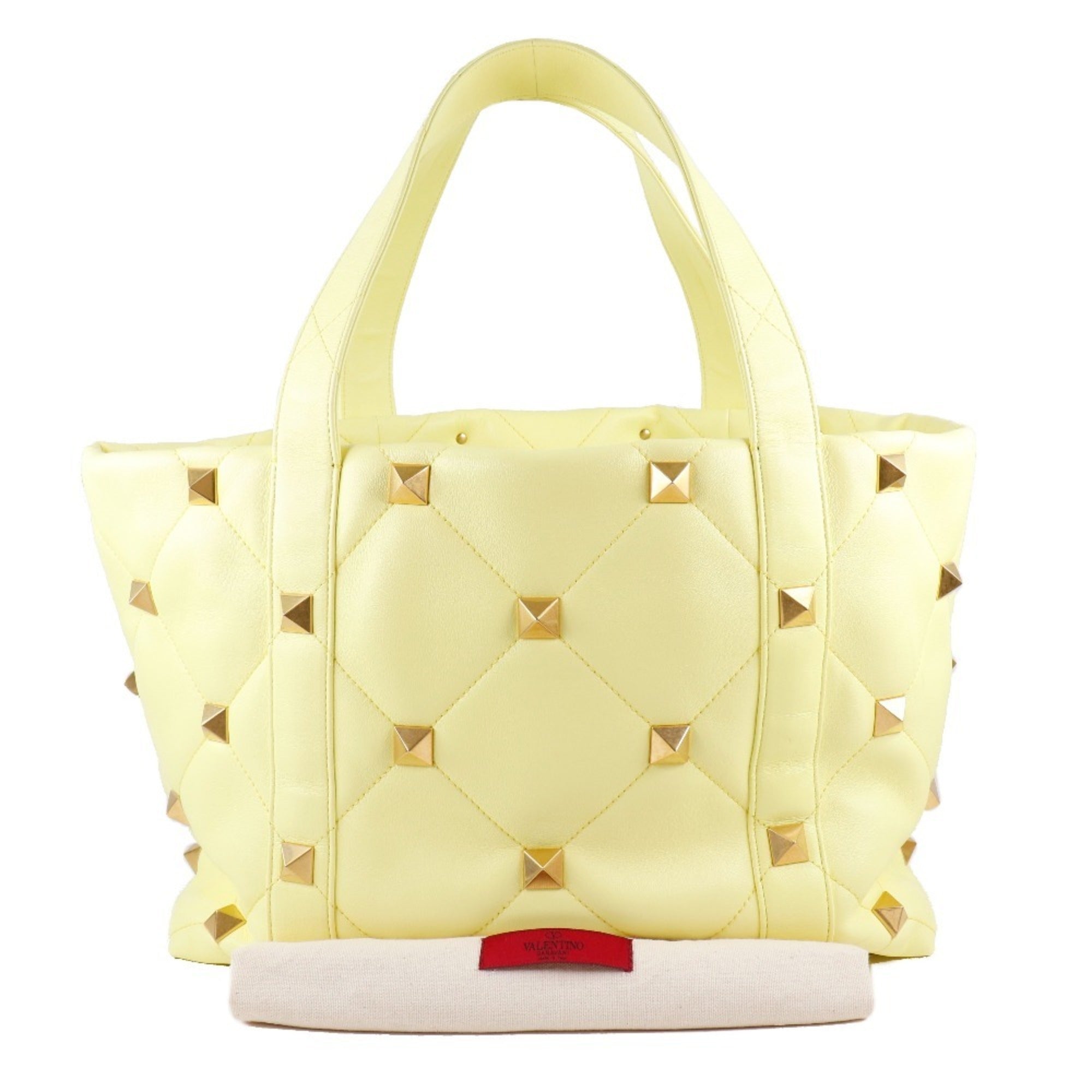 Valentino Gold Yellow Leather Tote Bag (Pre-Owned)
