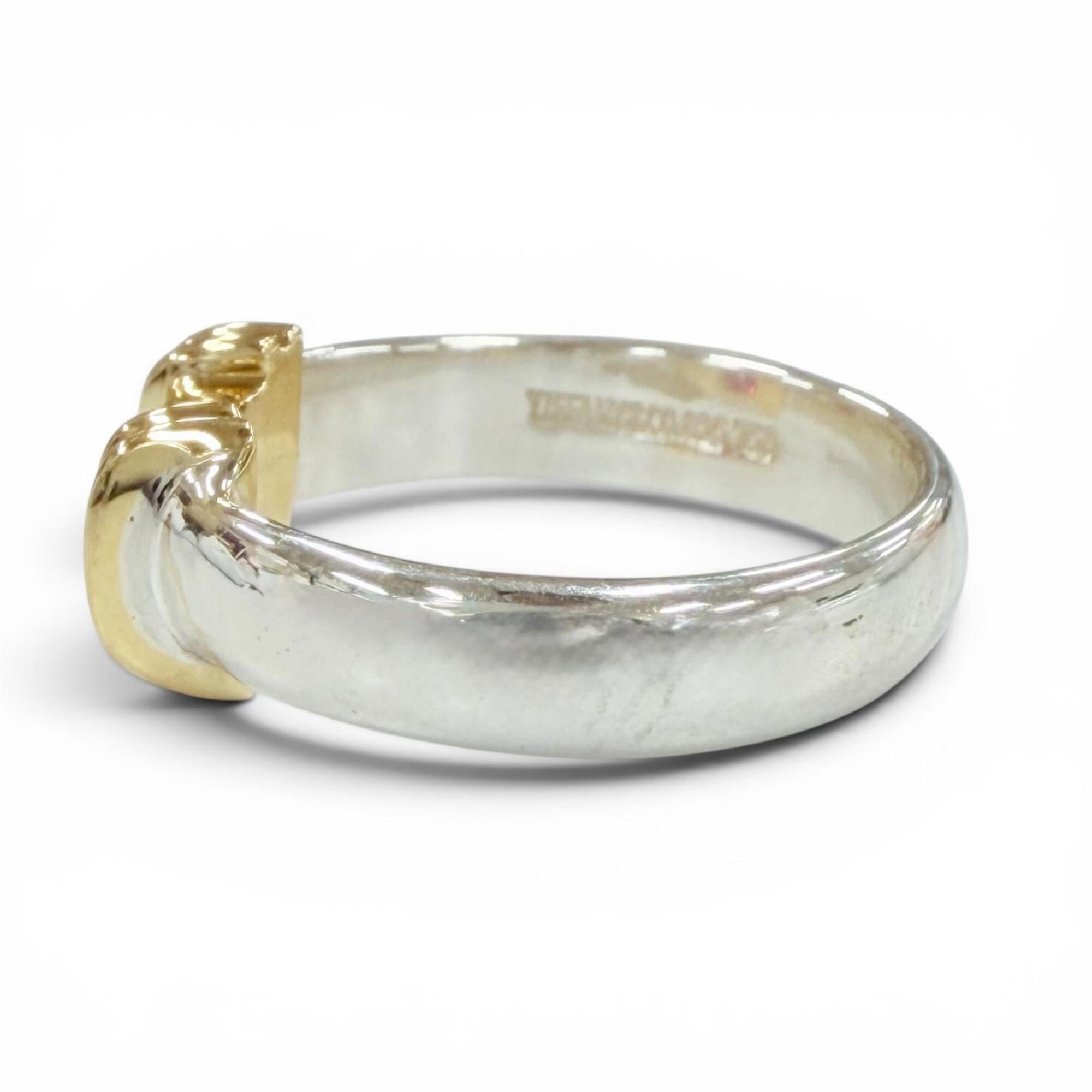 Tiffany Gold Silver Gold (18K) Silver 925 Band Ring (Pre-Owned)