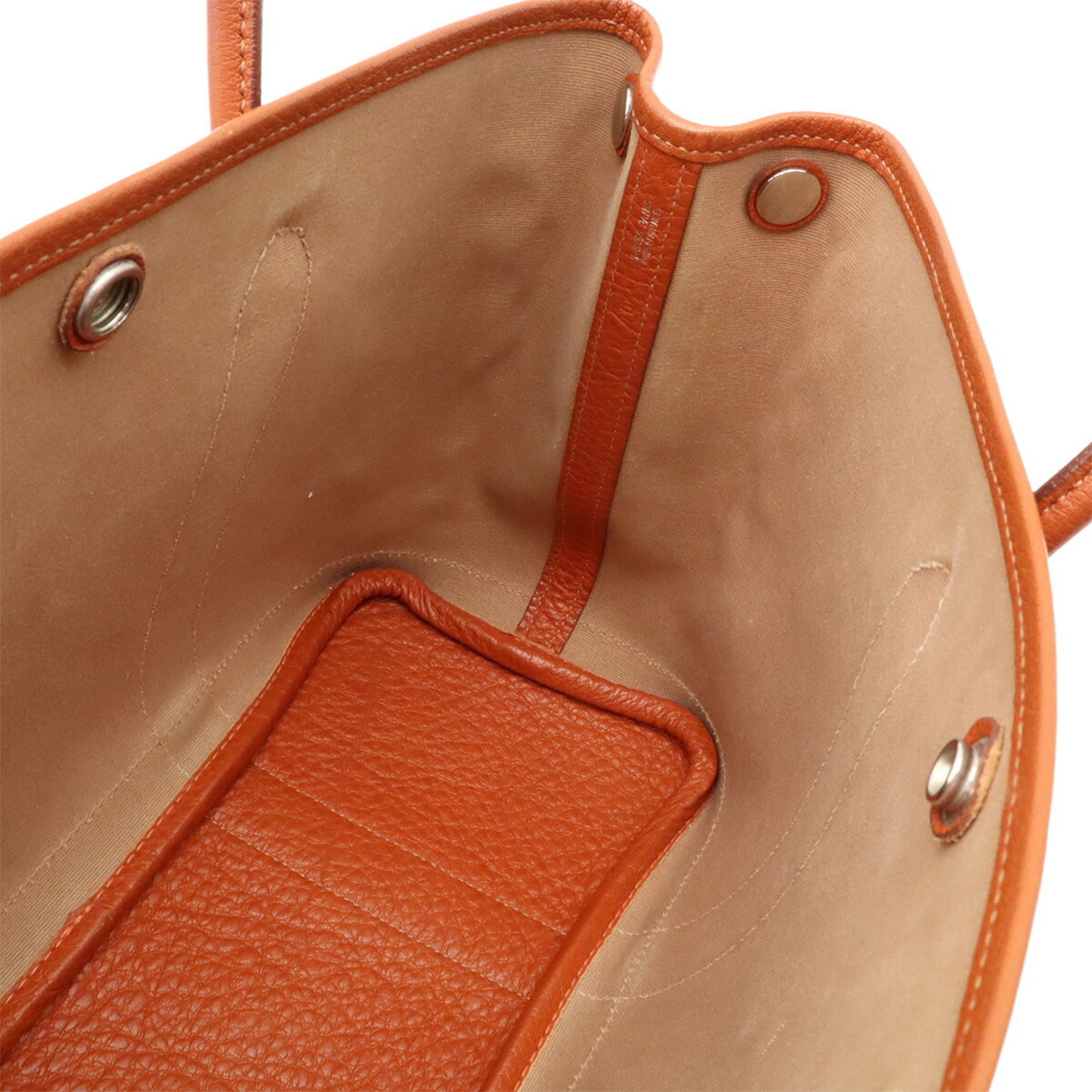 Hermes Orange Toile Officier Handbag Shoulder Bag Tote Bag (Pre-Owned)