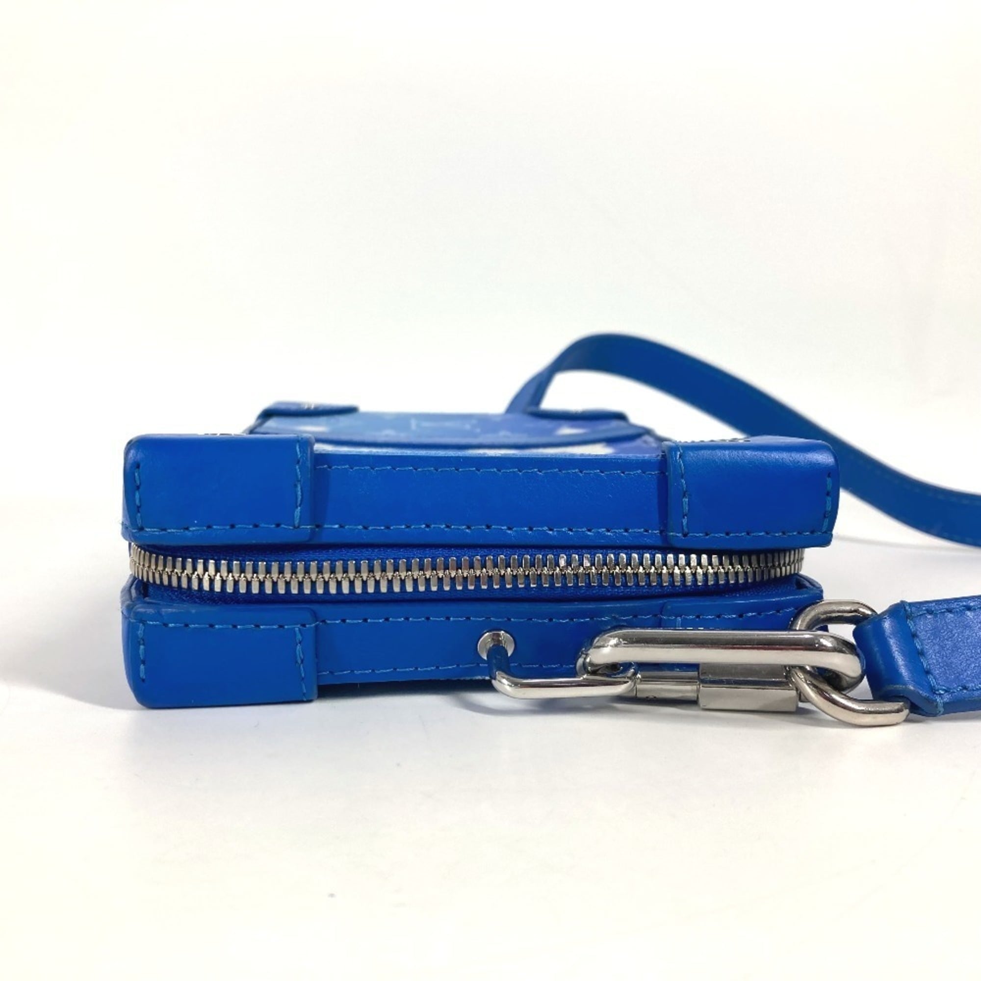 Louis Vuitton Blue White Monogram Clutch Bag Pochette Shoulder Bag (Pre-Owned)