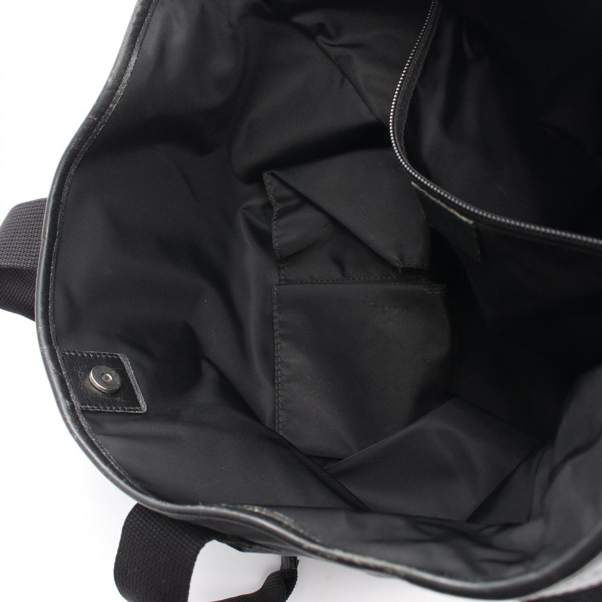 Gucci Black Canvas Leather Handbag Tote Bag (Pre-Owned)