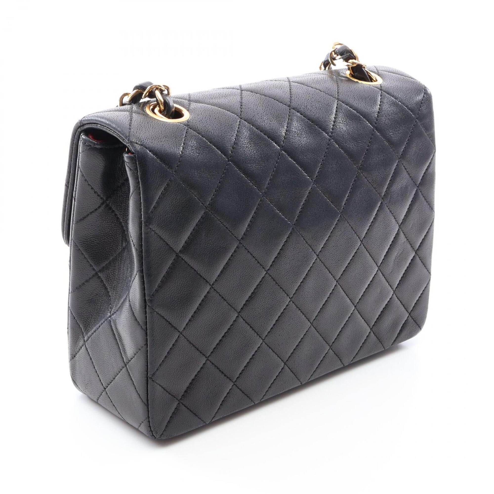 Chanel Black Leather Handbag Shoulder Bag (Pre-Owned)