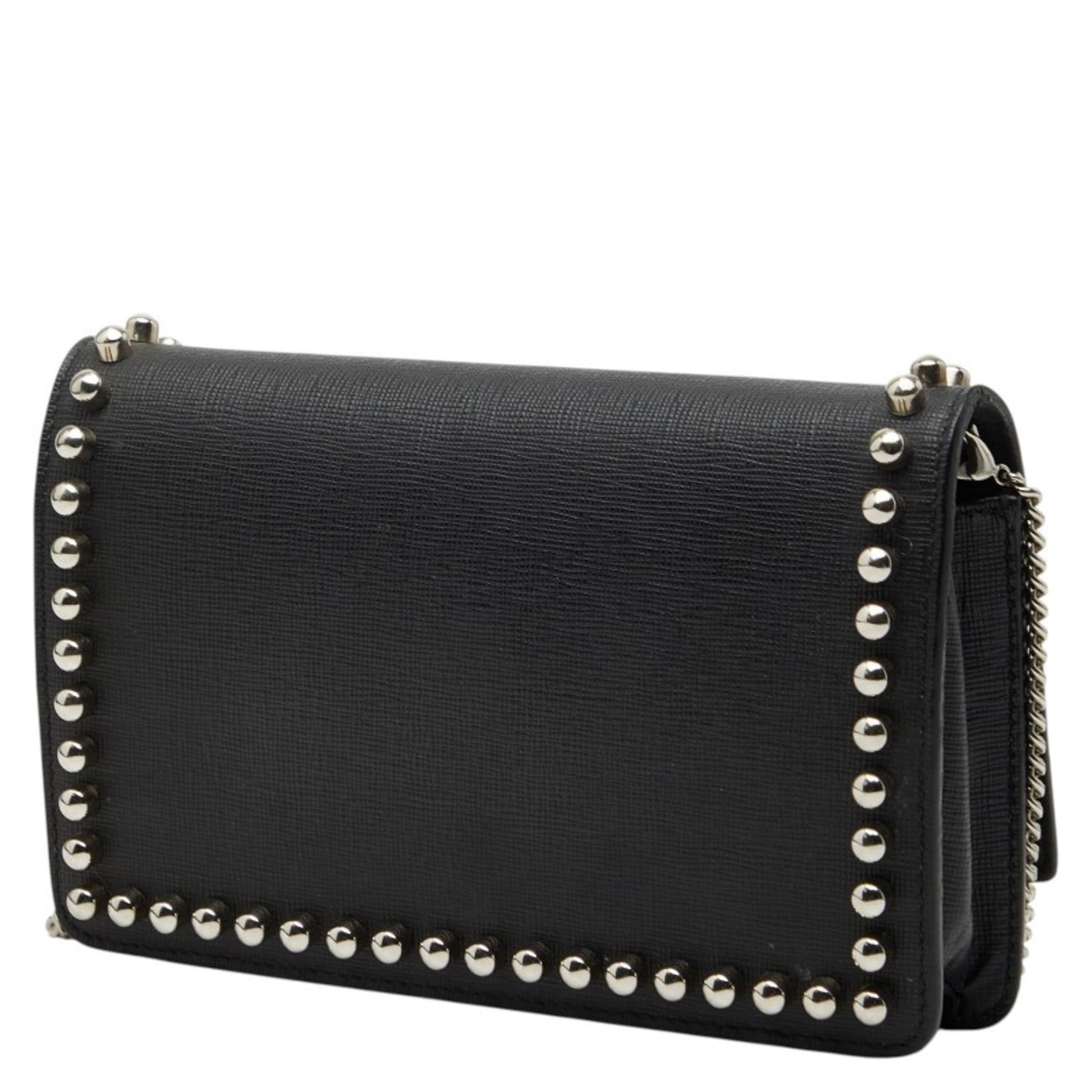 Fendi Black Leather Shoulder Bag (Pre-Owned)