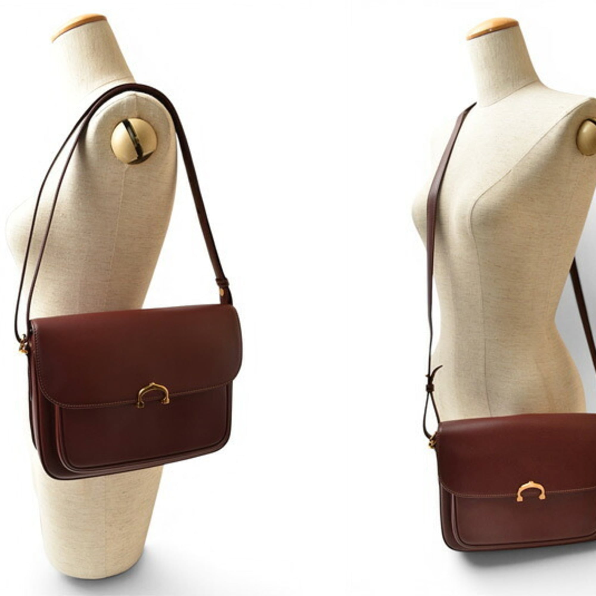 Cartier Bordeaux Leather Shoulder Bag (Pre-Owned)