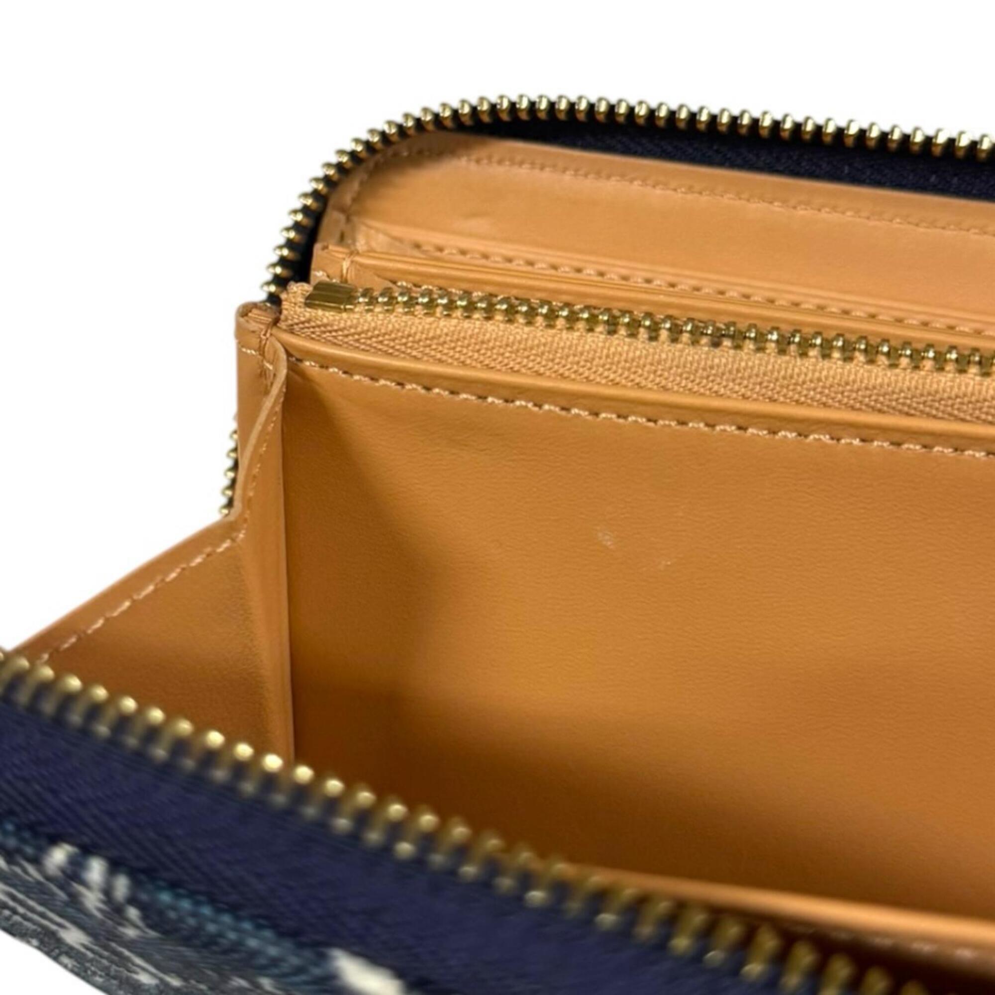 Louis Vuitton Navy Jacquard Canvas Long Wallet (Bi-Fold) (Pre-Owned)