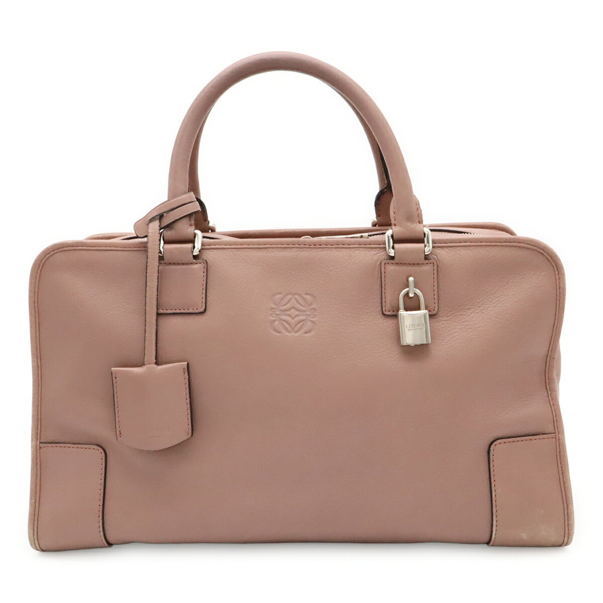 Loewe Pink Leather Boston Bag Handbag (Pre-Owned)