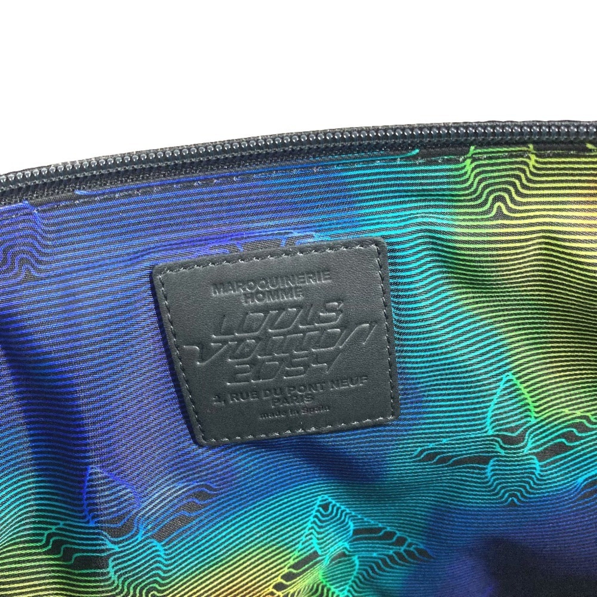 Louis Vuitton Black Noir Leather Clutch Bag Pochette Pouch (Pre-Owned)