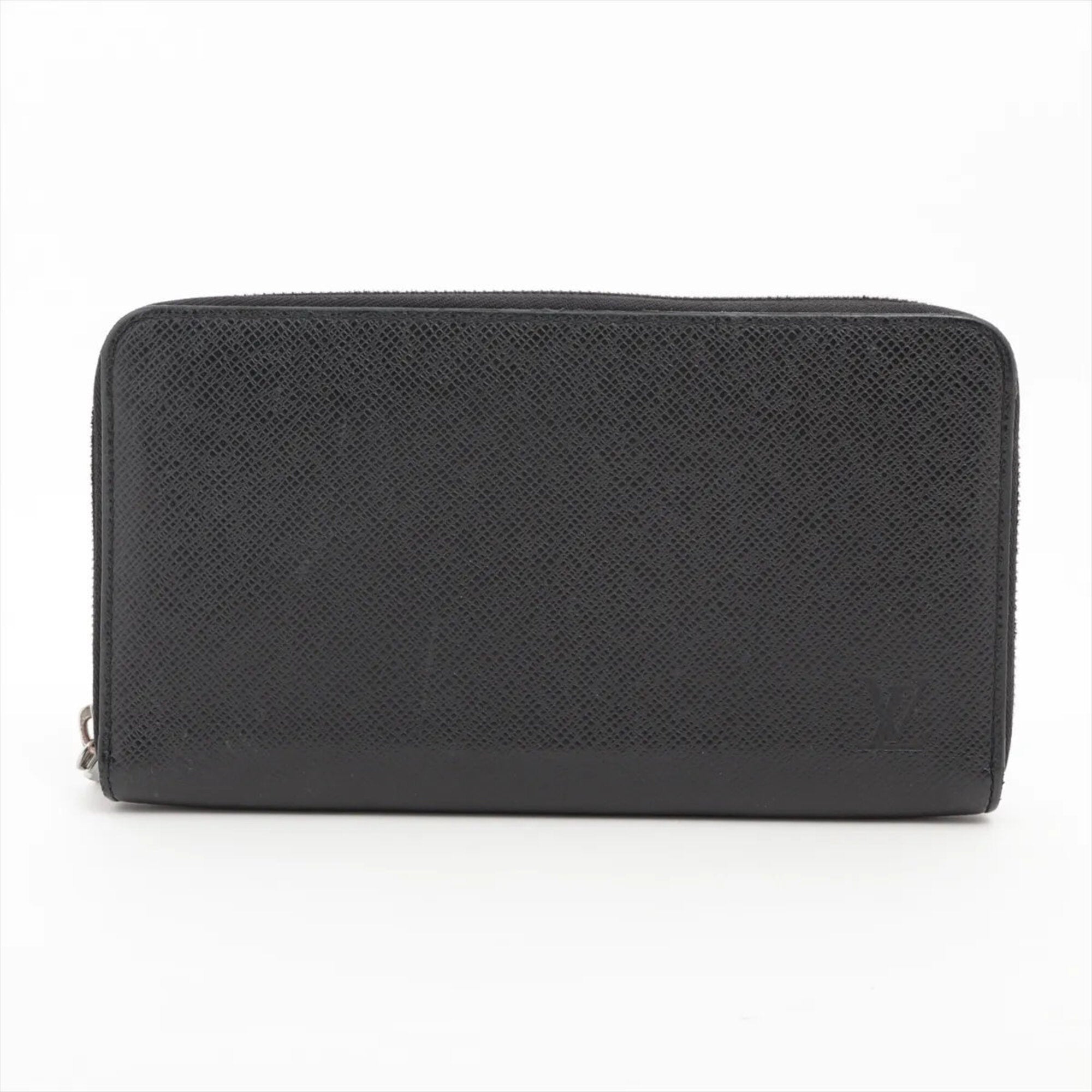 Louis Vuitton Noir Leather Long Wallet (Bi-Fold) (Pre-Owned)