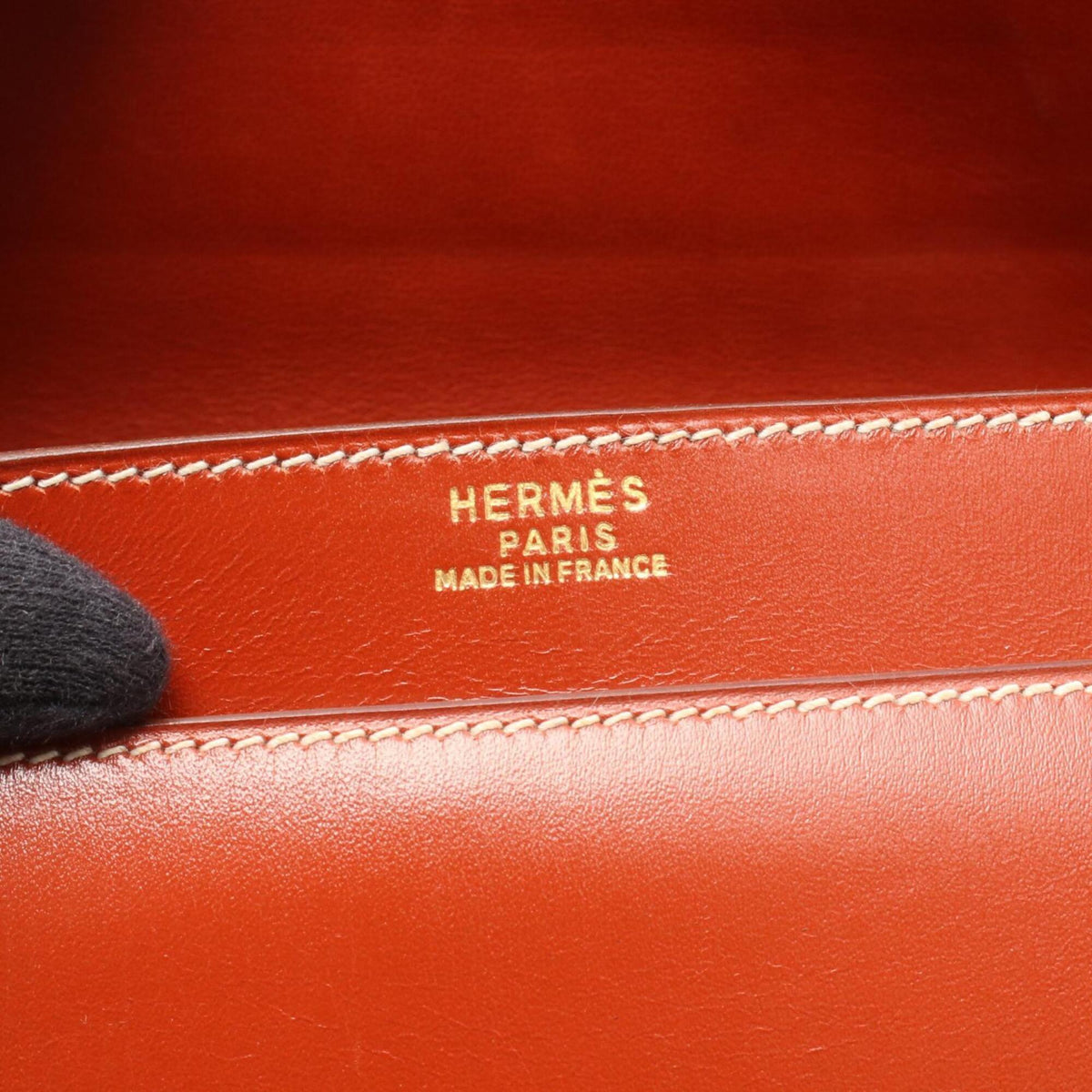 Hermes Brown Box Calf Leather Leather Handbag (Pre-Owned)
