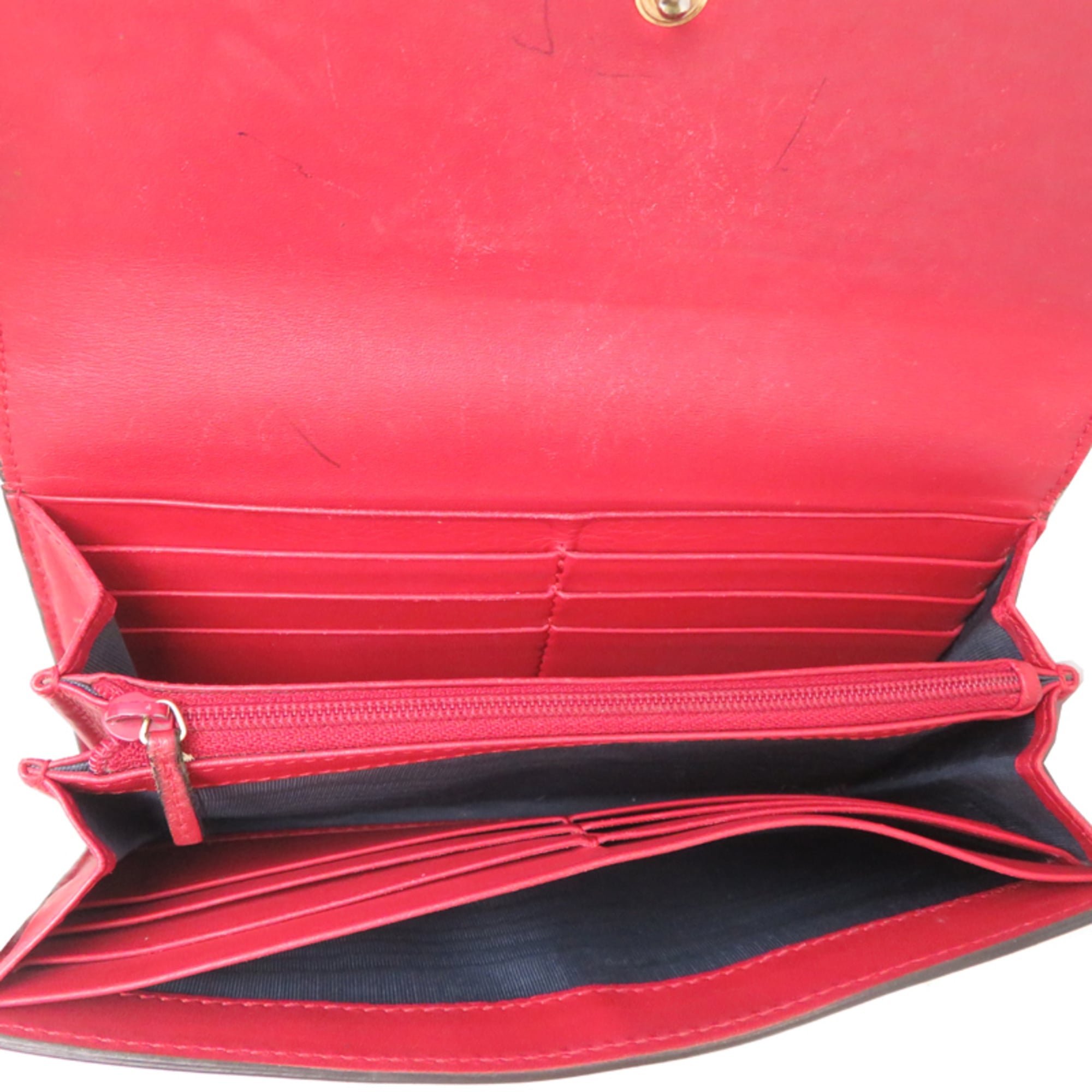 Gucci Beige Blue Pvc Leather Long Wallet (Bi-Fold) (Pre-Owned)