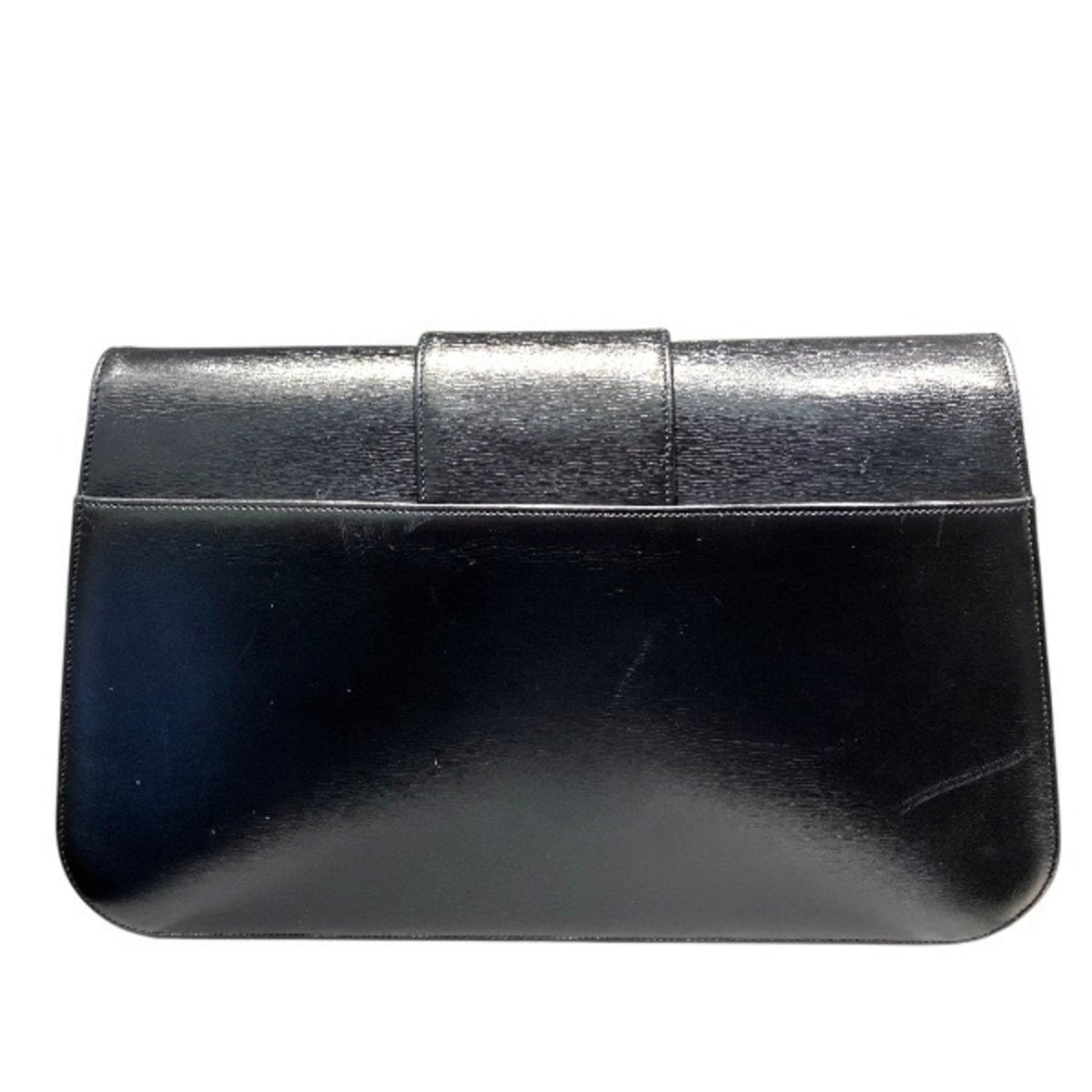 Cartier Sapphire Line Black Leather Handbag Shoulder Bag (Pre-Owned)