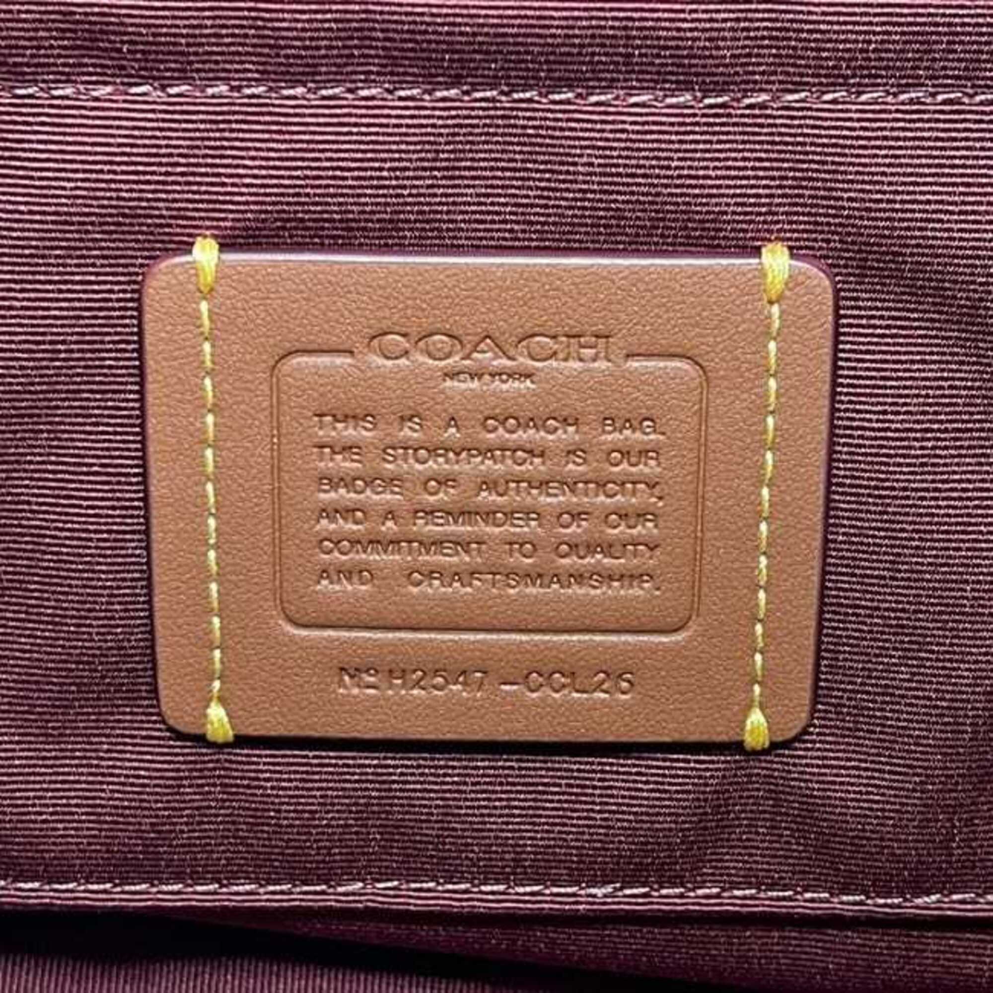 Coach Beige Red Color Pvc Leather Shoulder Bag (Pre-Owned)
