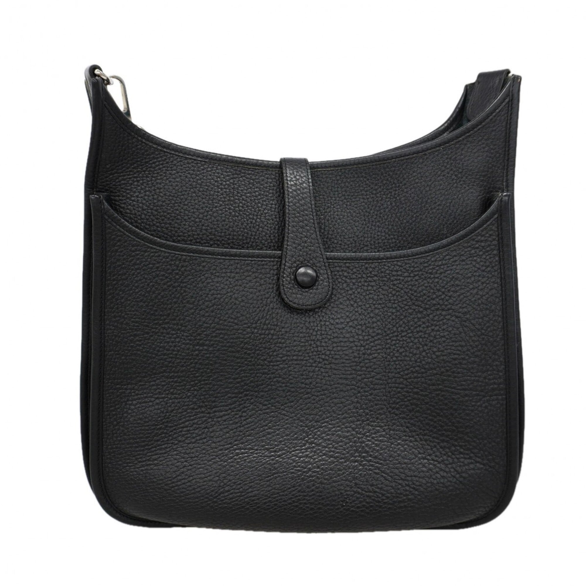Hermes Black Taurillon Clemence Leather Shoulder Bag (Pre-Owned)