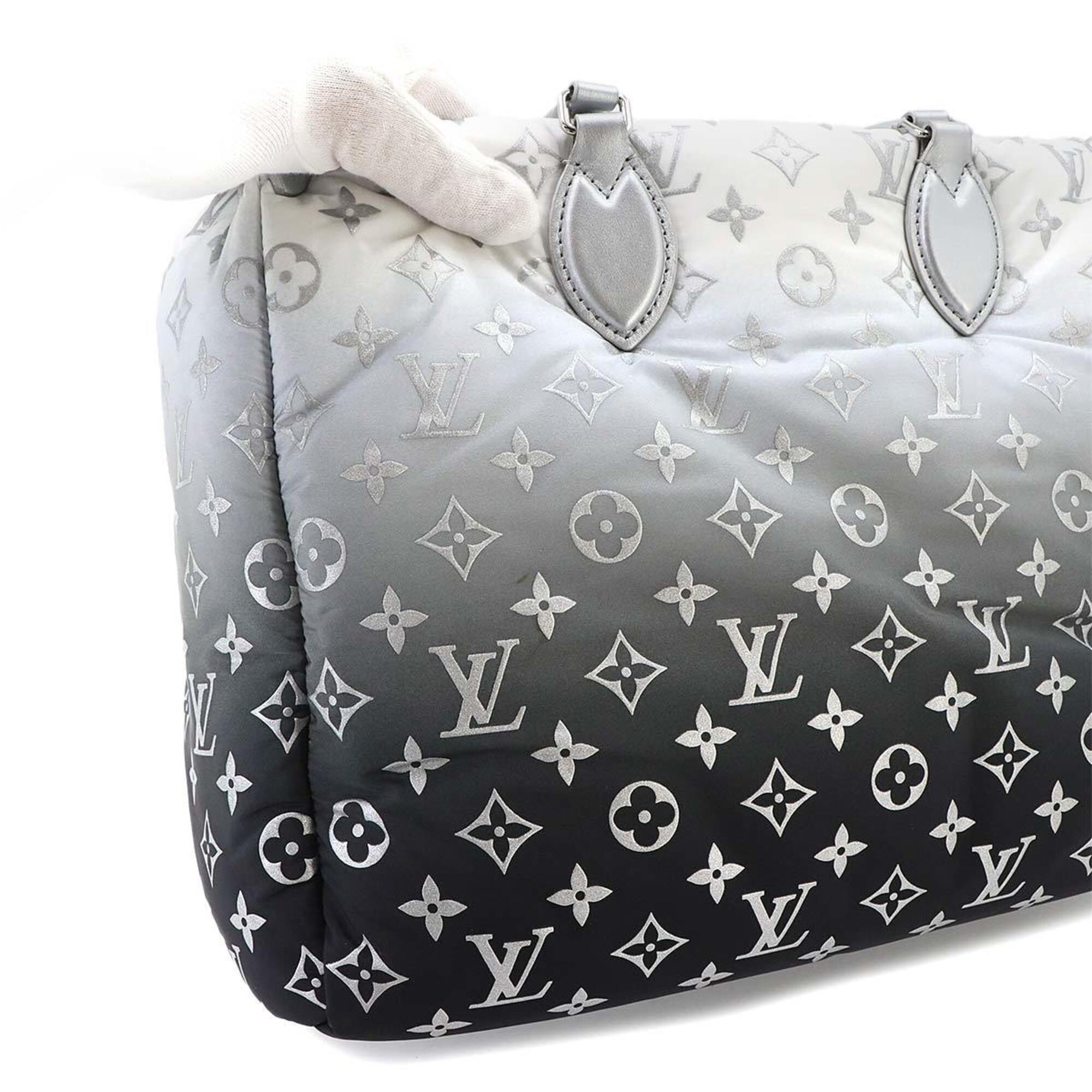 Louis Vuitton Gray Nylon Leather Handbag Tote Bag (Pre-Owned)