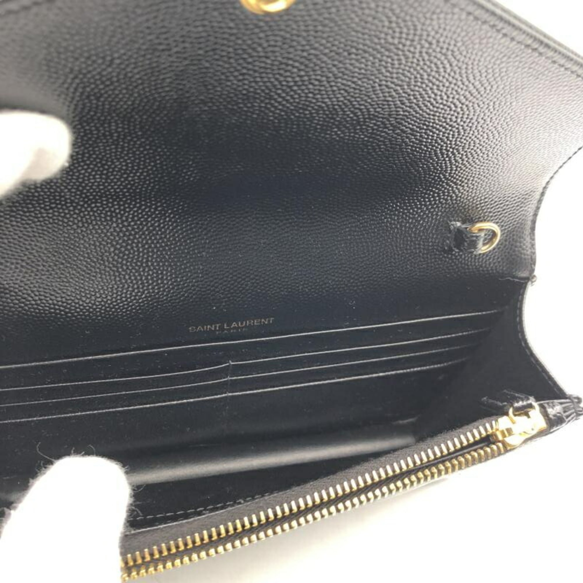 Yves Saint Laurent Black Chain/Shoulder Wallet (Pre-Owned)