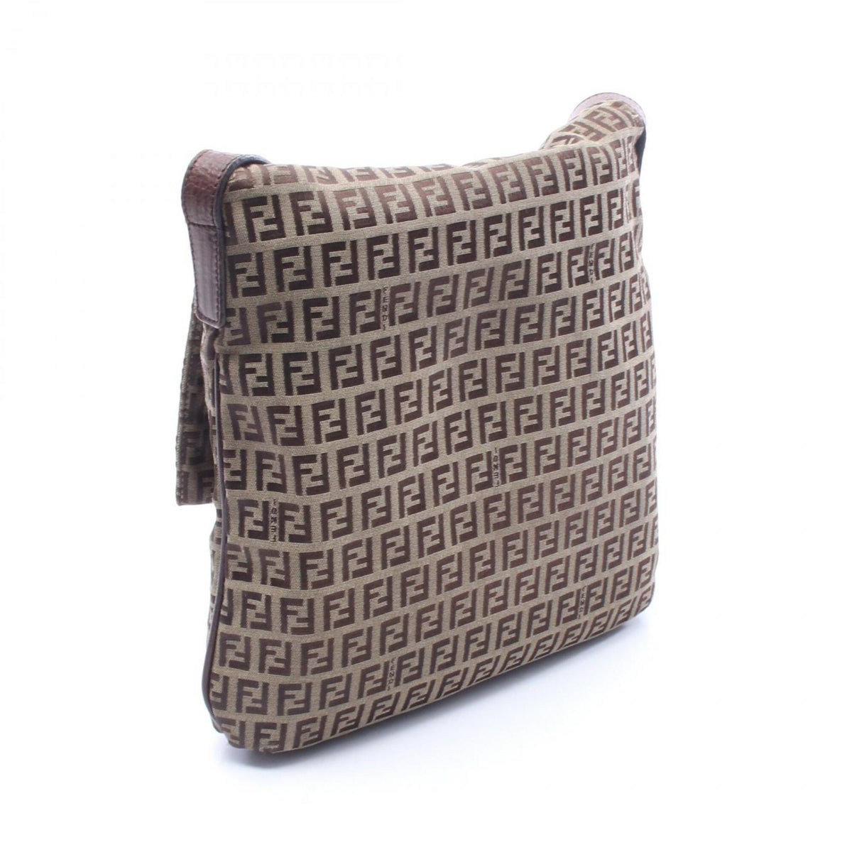 Fendi Beige Brown Canvas Leather Handbag Shoulder Bag (Pre-Owned)