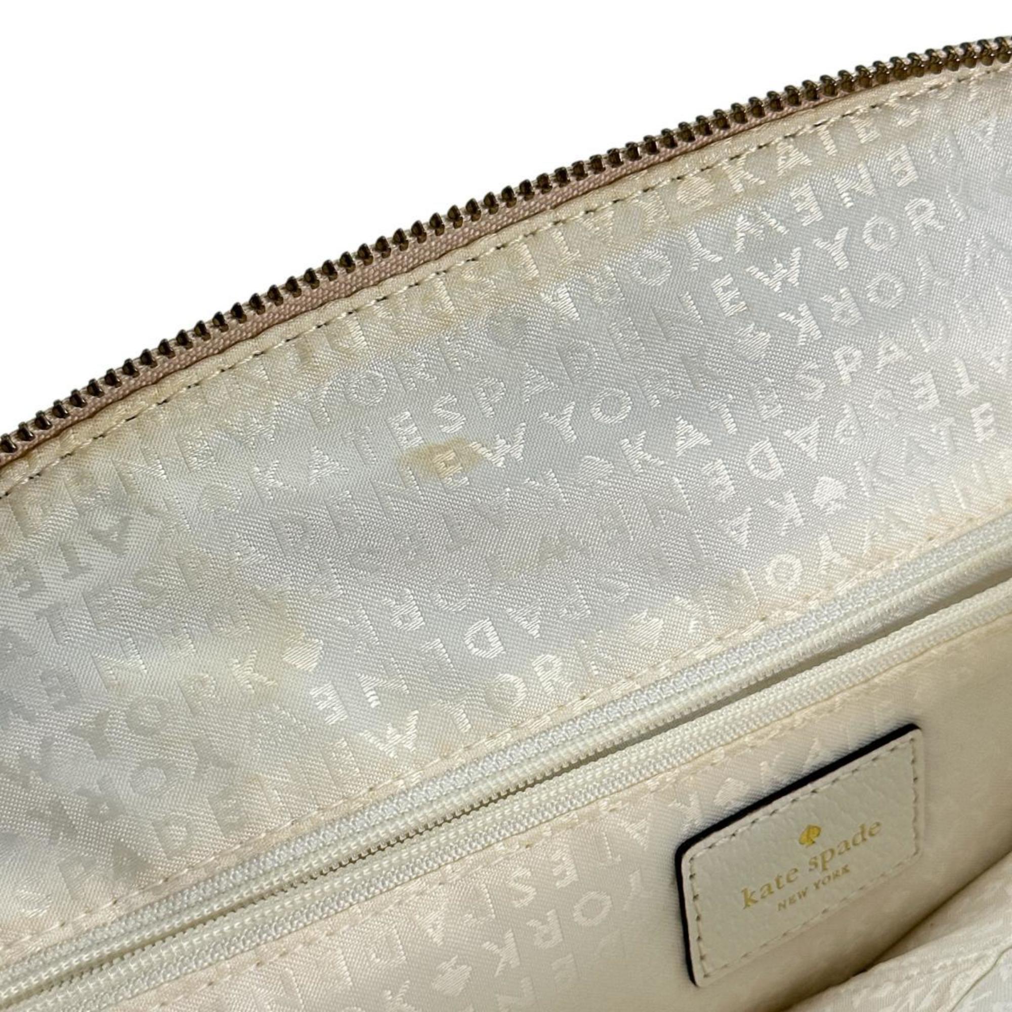 Kate Spade Beige Leather Polyester Handbag (Pre-Owned)