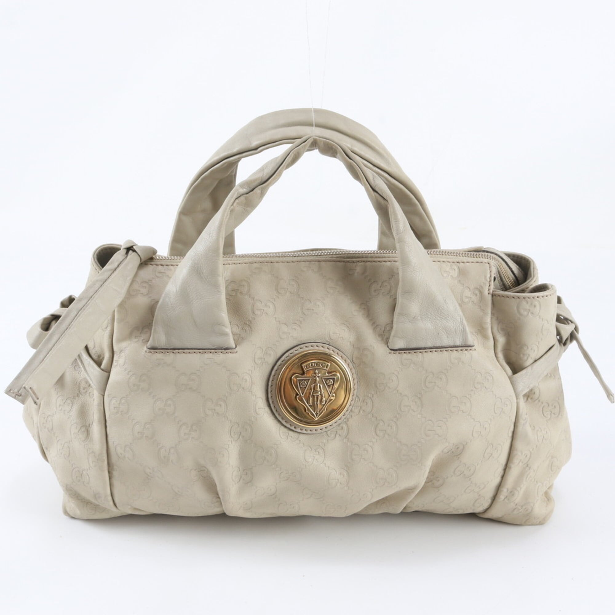 Gucci Ivory Leather Handbag Tote Bag (Pre-Owned)