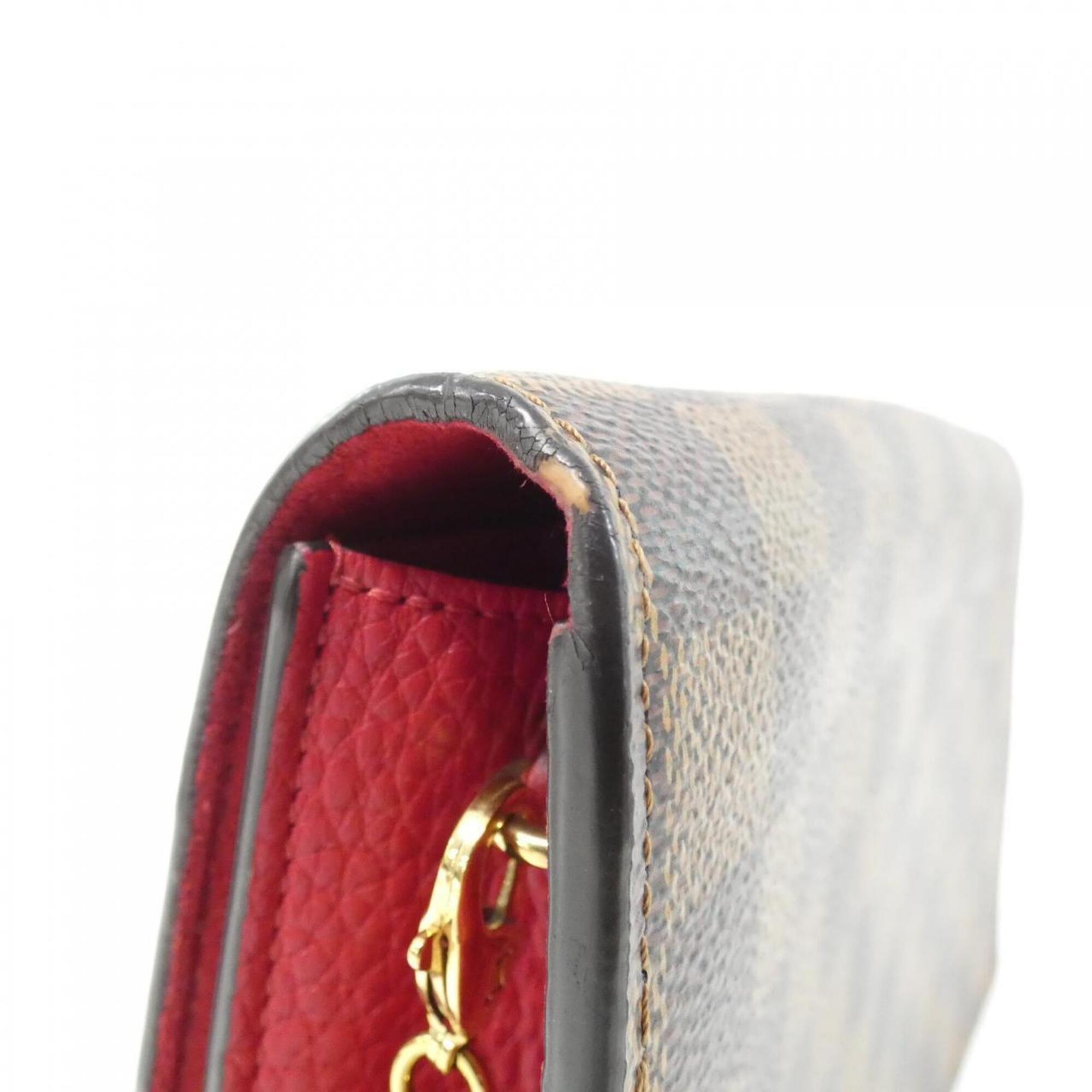 Louis Vuitton Brown Coated Canvas Chain/Shoulder Wallet (Pre-Owned)