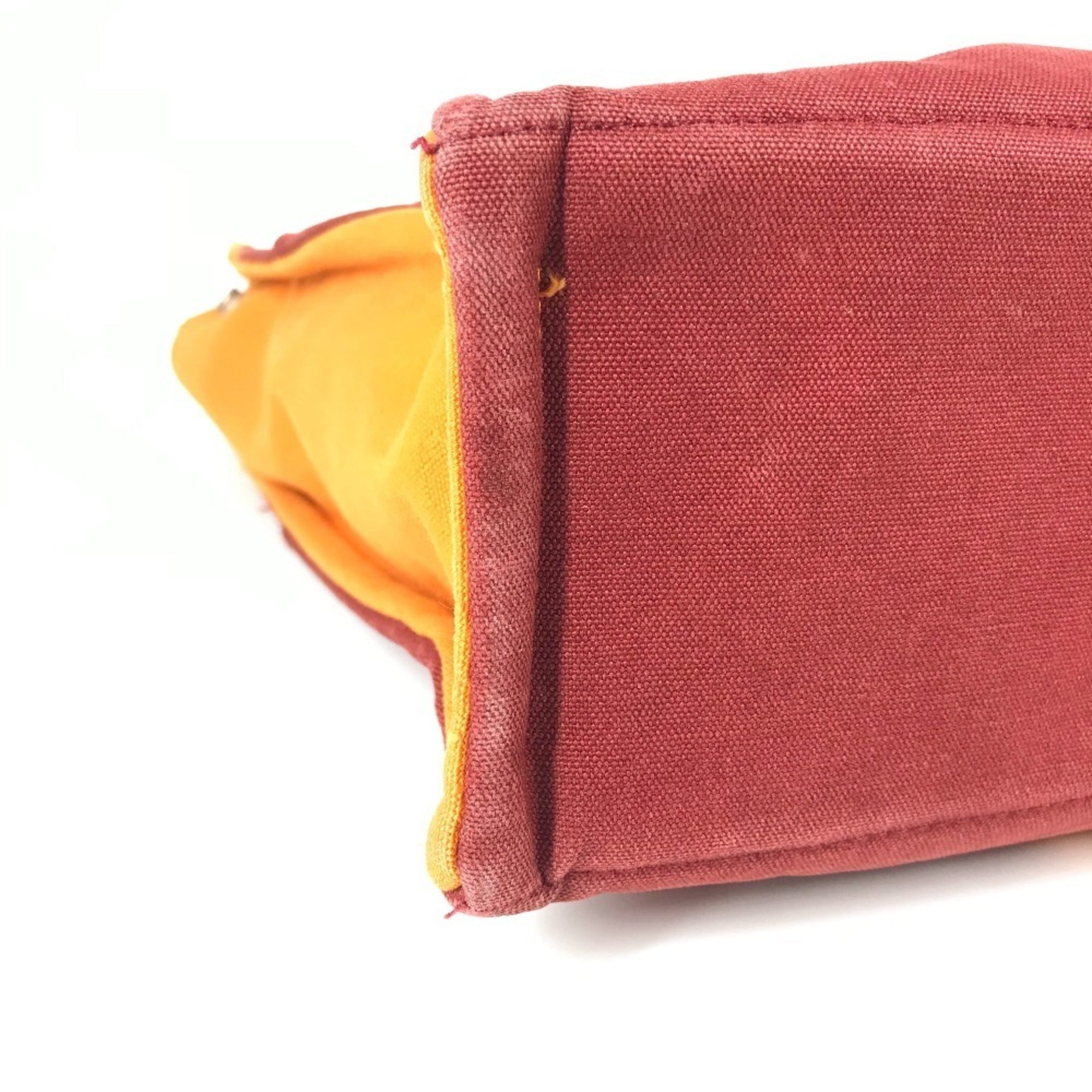 Hermes Orange Red Color Cotton Handbag Tote Bag (Pre-Owned)