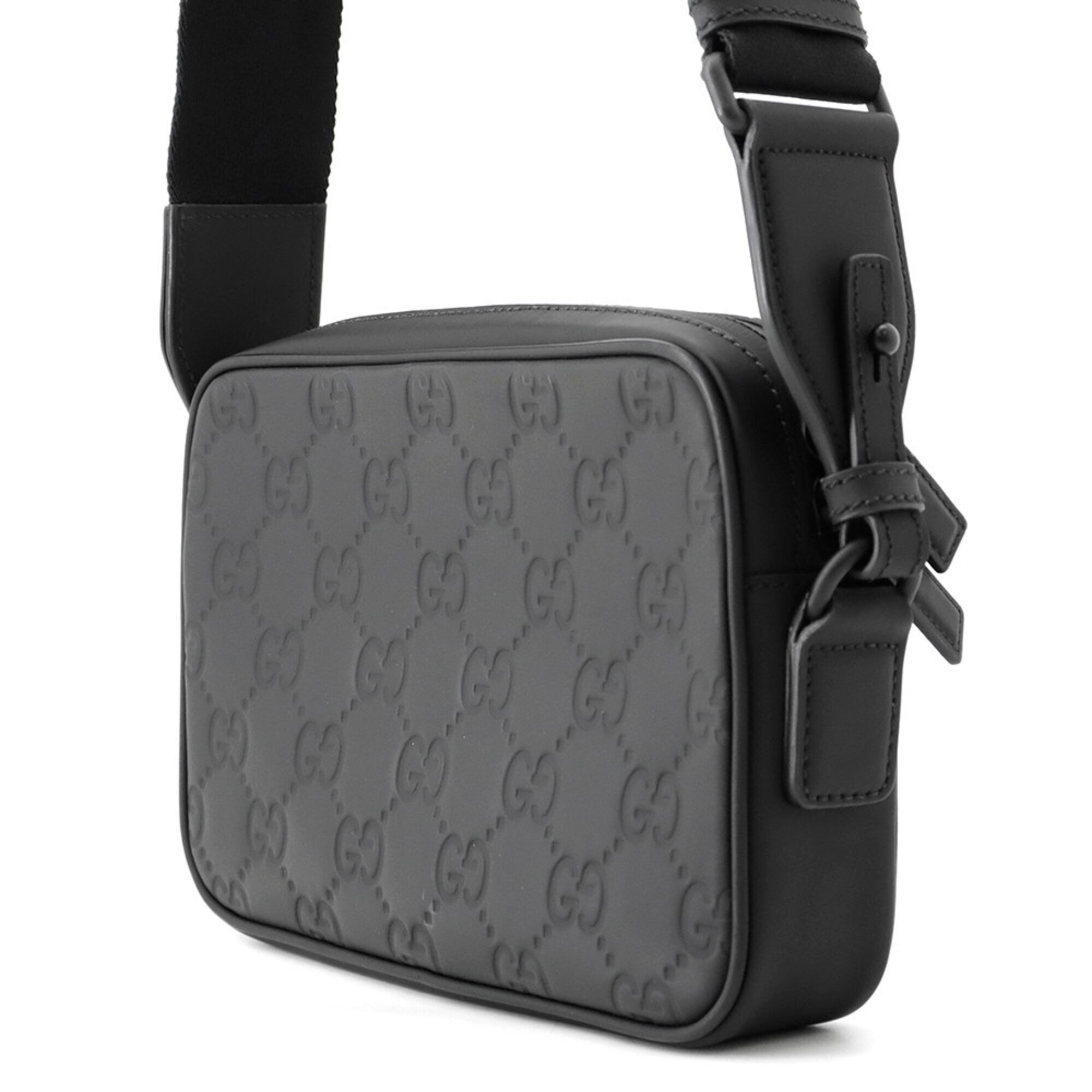Gucci Black Rubber Canvas Shoulder Bag (Pre-Owned)