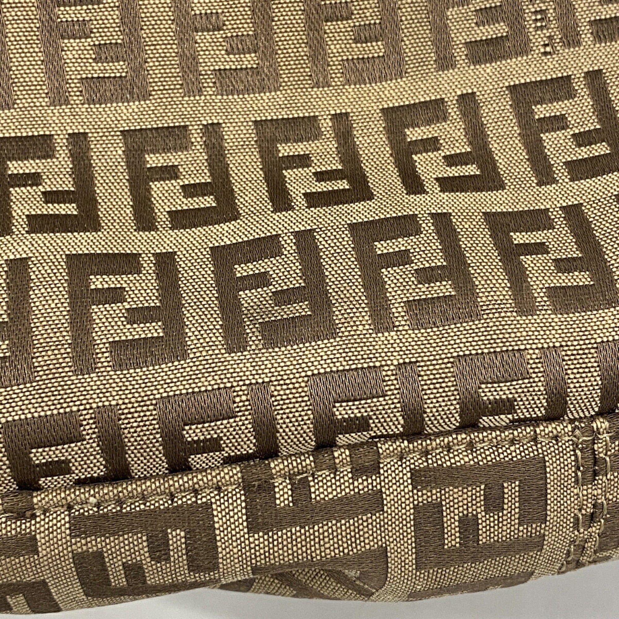 Fendi Brown Nylon Canvas Shoulder Bag (Pre-Owned)