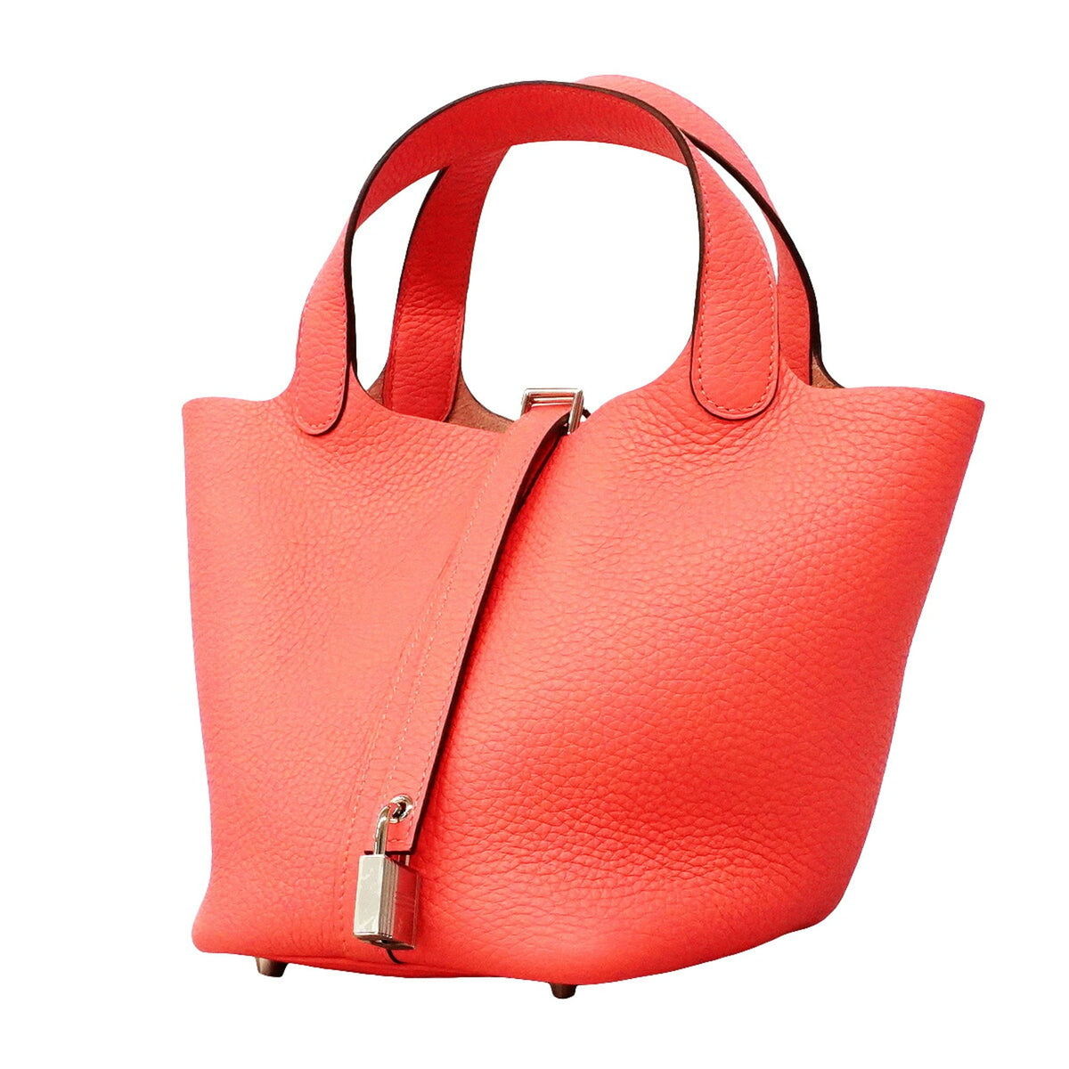 Hermes Rose Azalee Taurillon Clemence Leather Handbag (Pre-Owned)