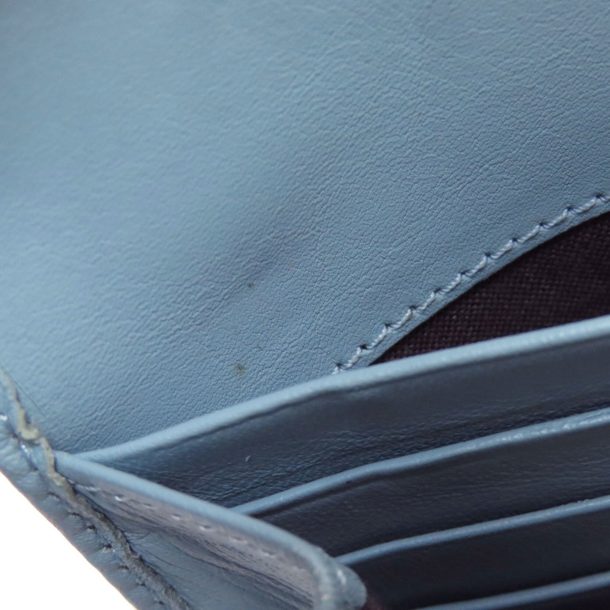 Fendi Zucchino Brown Light Blue Zucchino Long Wallet (Bi-Fold) (Pre-Owned)