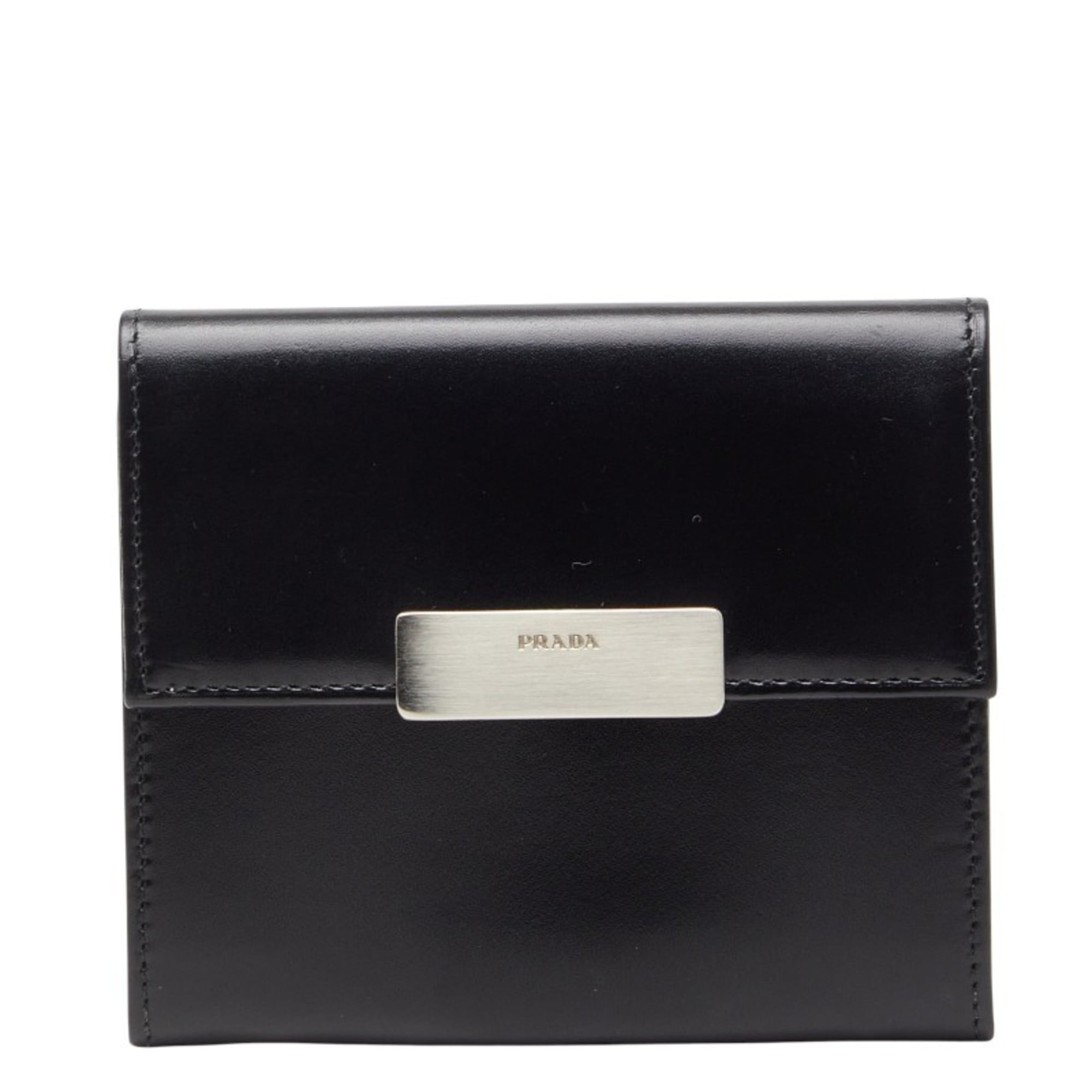 Prada Black Leather Coin Purse/Coin Case (Pre-Owned)