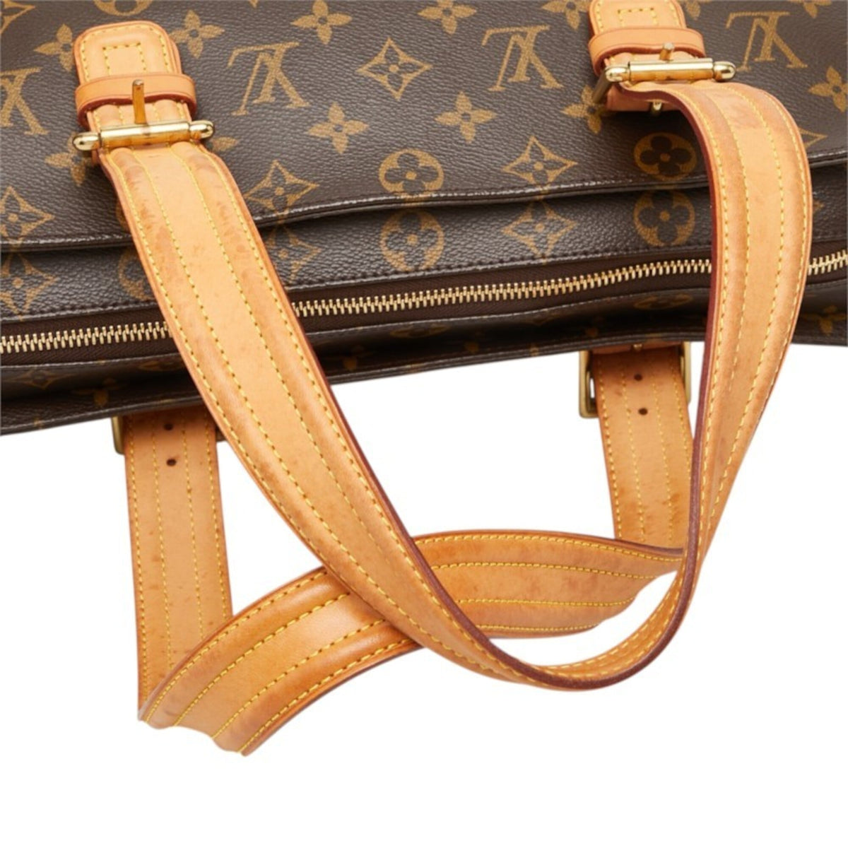 Louis Vuitton Brown Pvc Leather Shoulder Bag Tote Bag (Pre-Owned)