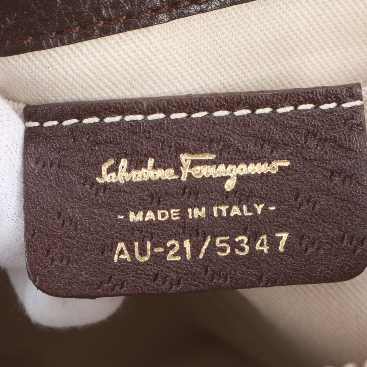 Salvatore Ferragamo Brown Leather Canvas Shoulder Bag Tote Bag (Pre-Owned)
