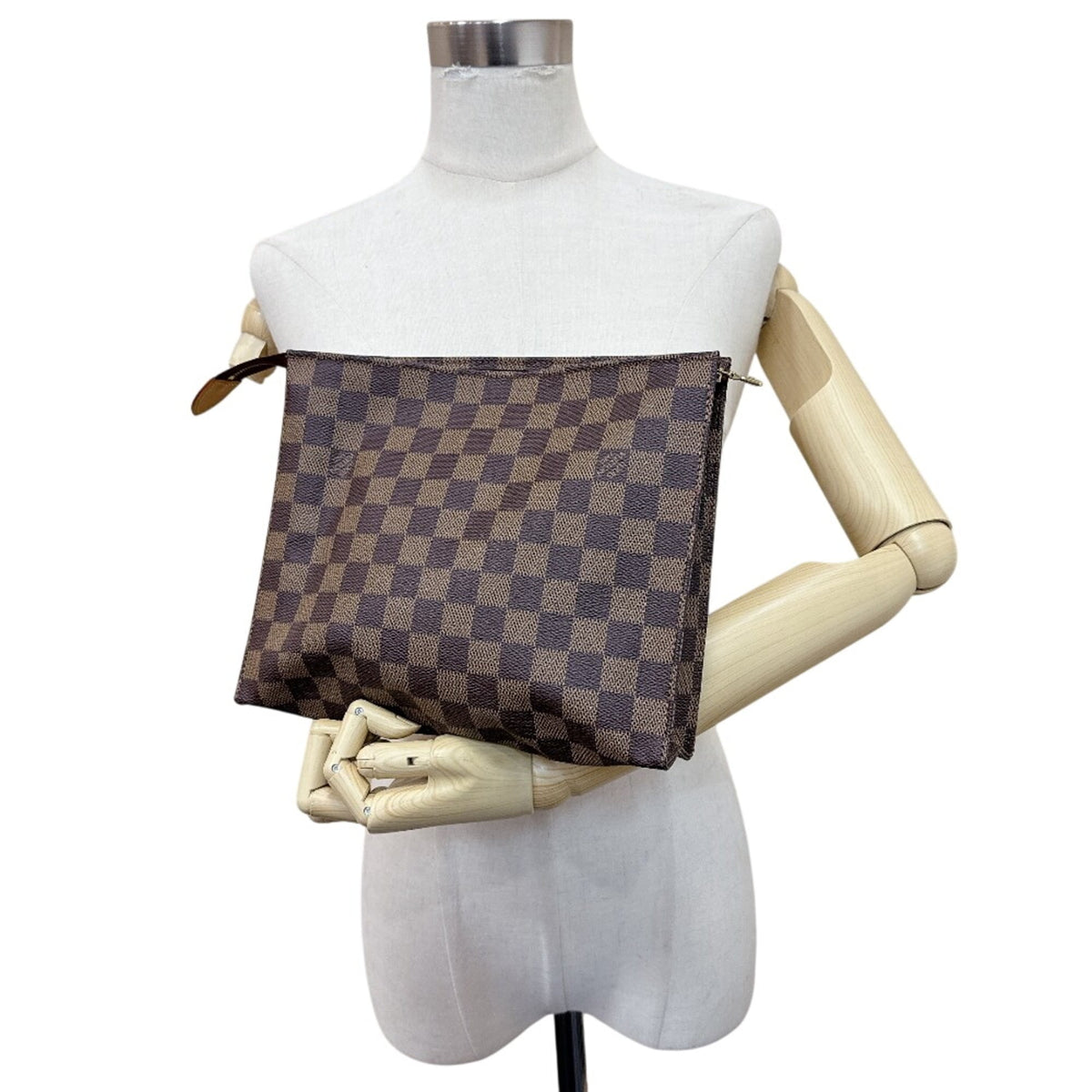 Louis Vuitton Brown Pvc Coated Canvas Clutch Bag Pouch Wash Bag (Pre-Owned)