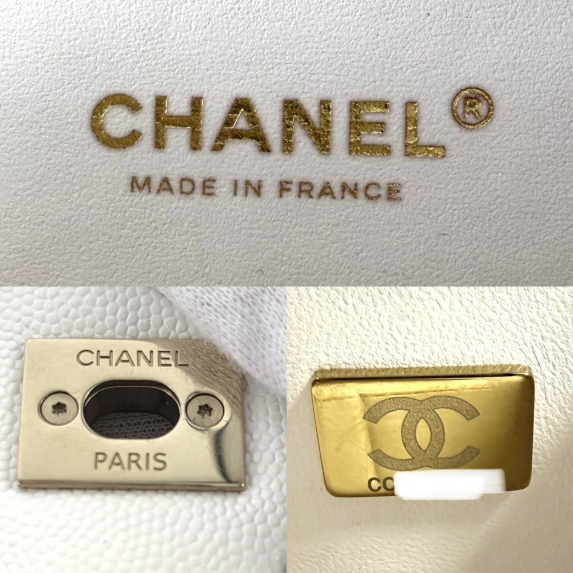 Chanel Matelasse White Grained Calfskin Shoulder Bag (Pre-Owned)