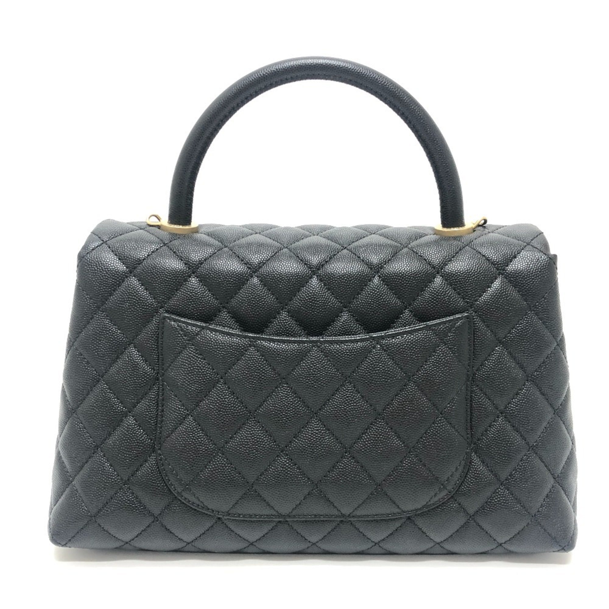 Chanel Matelasse Black Grained Calfskin Handbag Shoulder Bag (Pre-Owned)