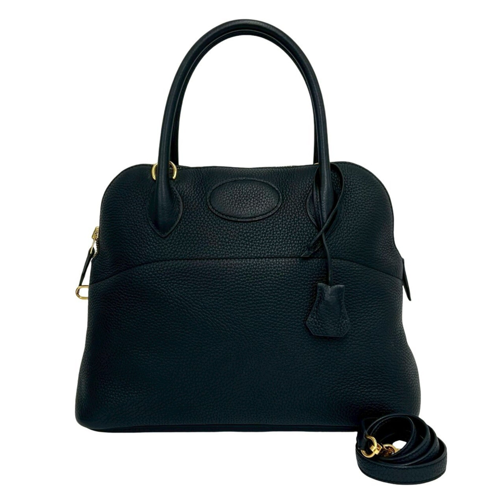 Hermes Black Taurillon Clemence Leather Handbag Shoulder Bag Tote Bag (Pre-Owned)