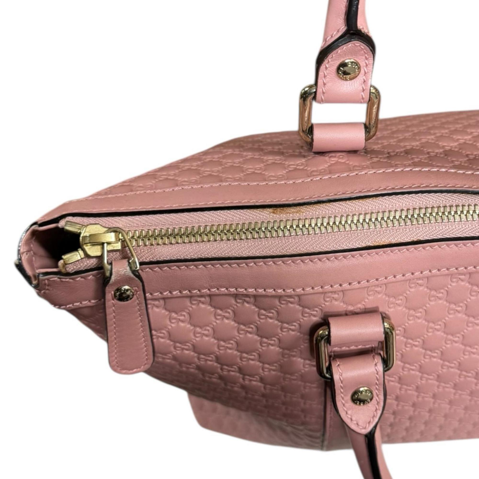 Gucci Pink Leather Shoulder Bag (Pre-Owned)
