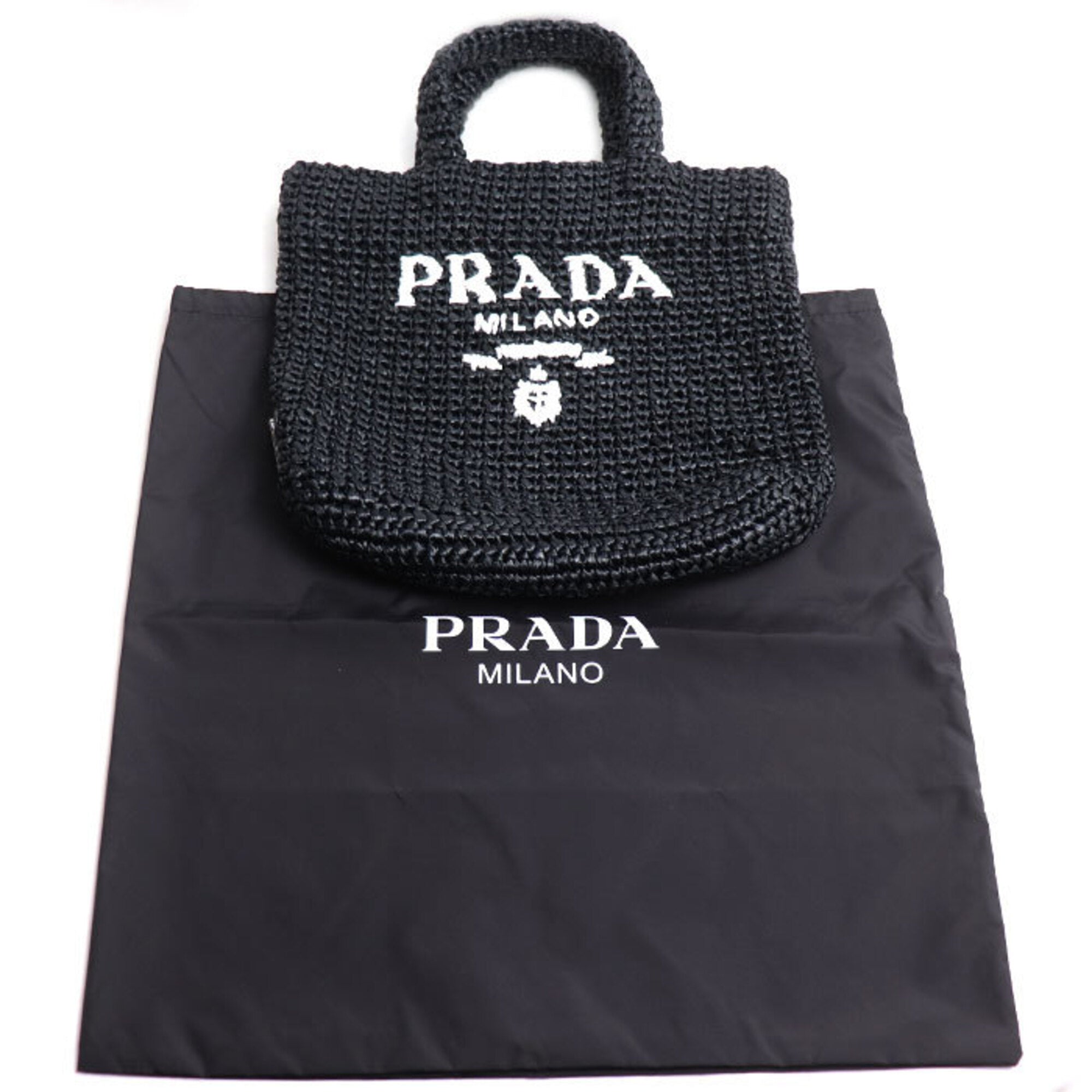 Prada Black Raffia Tote Bag (Pre-Owned)