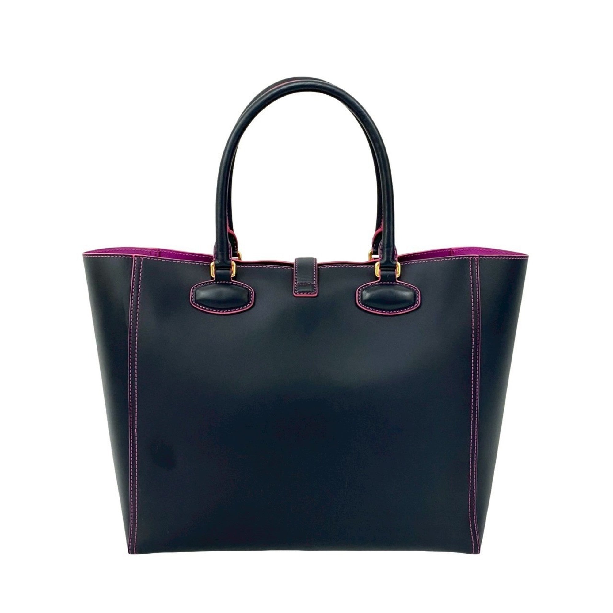 Loewe Navy Pink Leather Handbag Tote Bag (Pre-Owned)