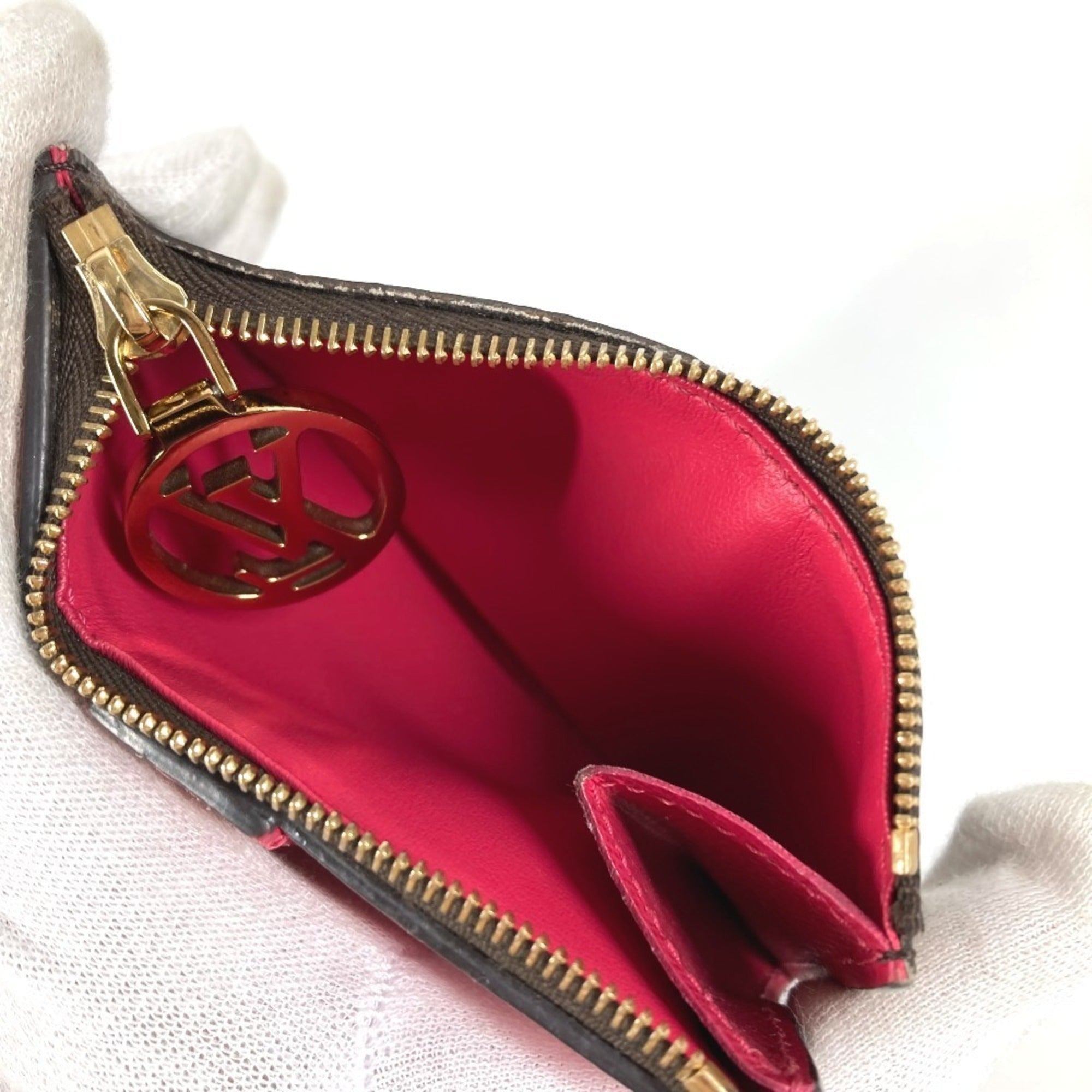 Louis Vuitton Brown Pink Monogram Canvas Wallet (Bi-Fold) (Pre-Owned)